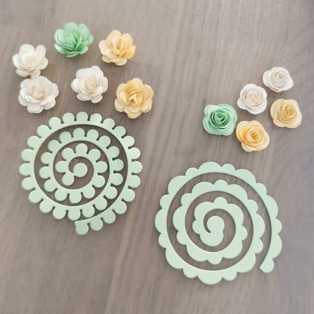 24 Pieces 3D Flowers Spiral Metal Cutting Dies for Card Making, DIY Scrapbooking, 3D Blossom Paper Crafting, Handmade Crafts, Arts Supplies, Metal Die Cuts Punch for Wedding Invitations, Greeting Cards, Home Decor