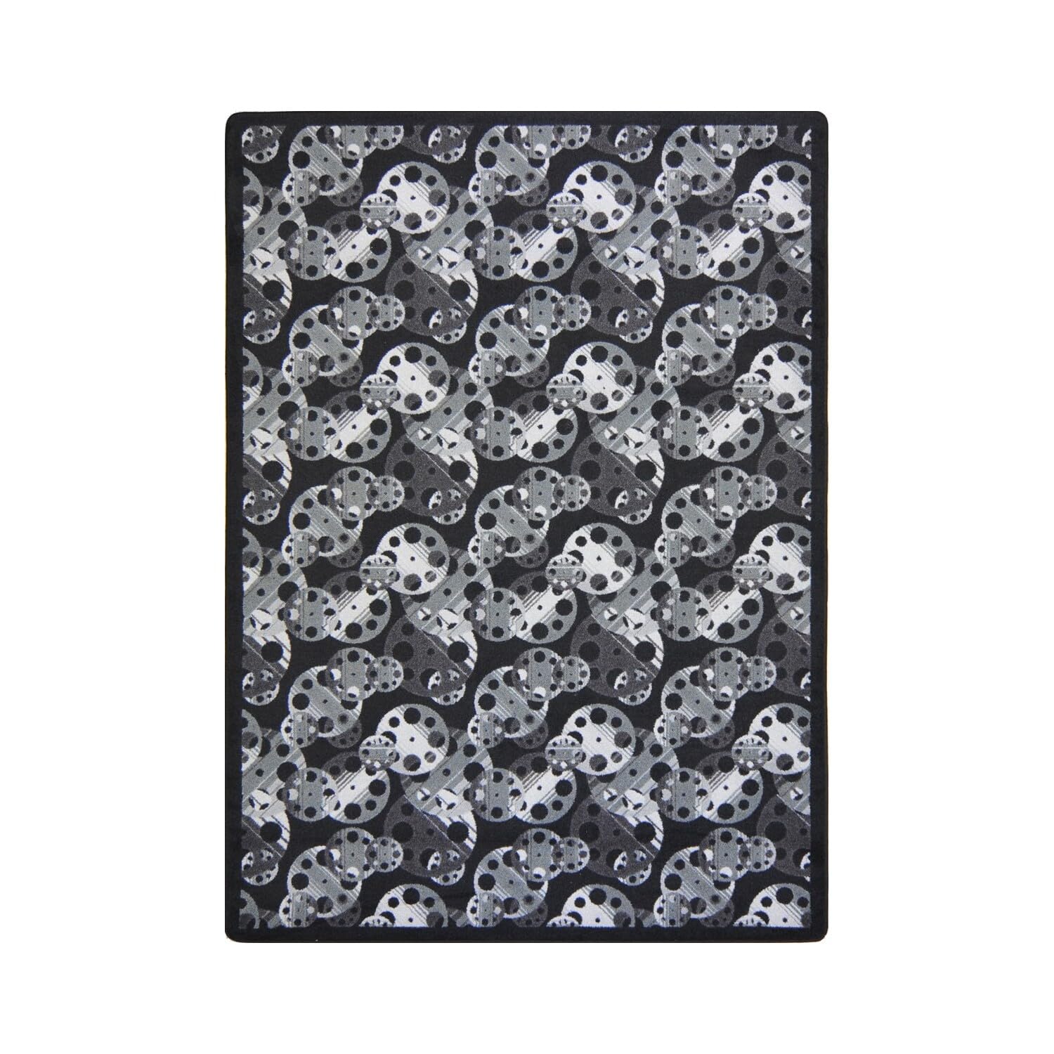 Joy Carpets Any Day Matinee Reeling Theater Area Rug - Soft Black Indoor Carpet for Living Room, Bedroom & Home Theater Decor