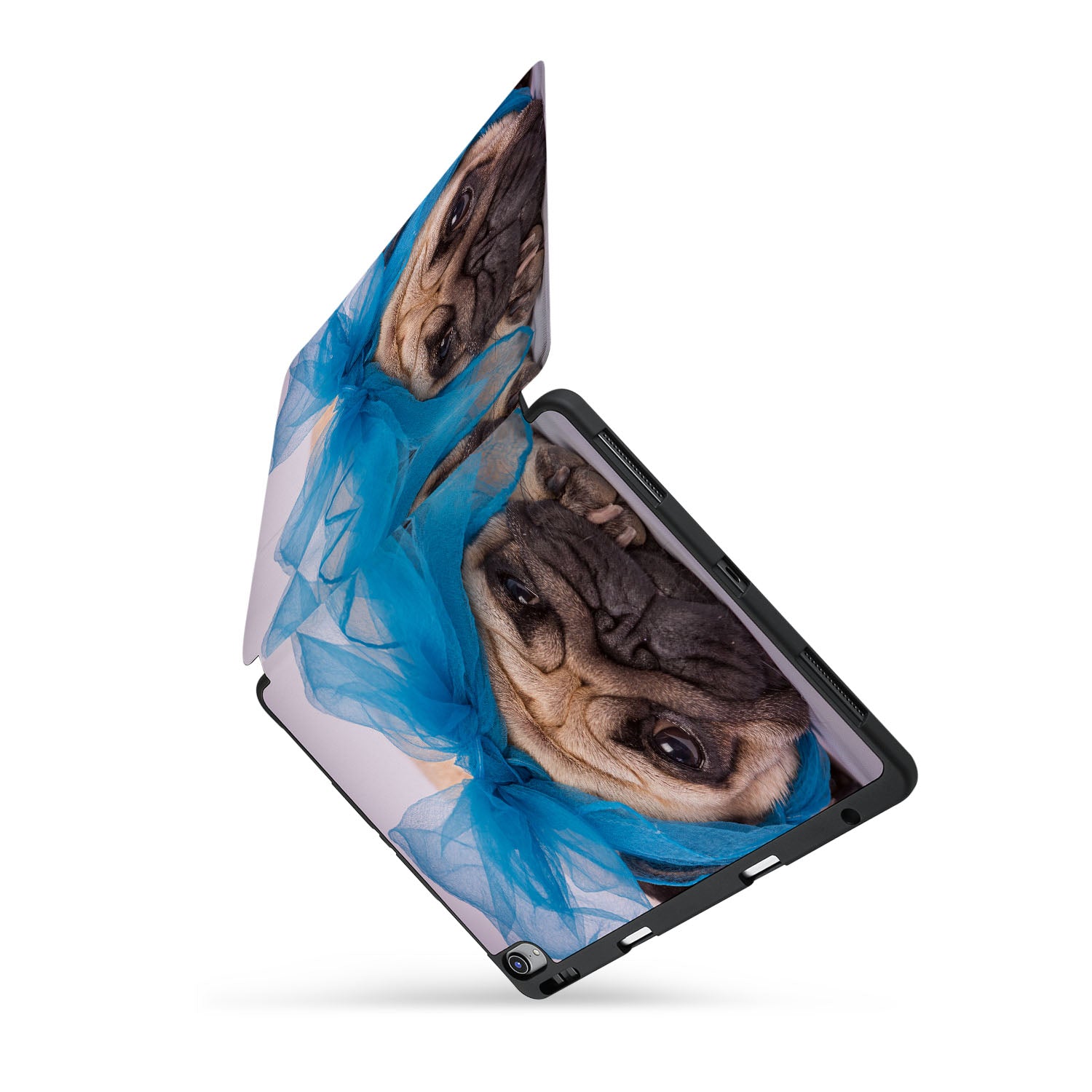 Premium iPad Trifold Stand Case with Auto Sleep/Wake - Cute Dog Pattern Design for iPad 10.2/9.7 Inch (2018-2023 Models) | Perfect for Work, Study & Travel Protection