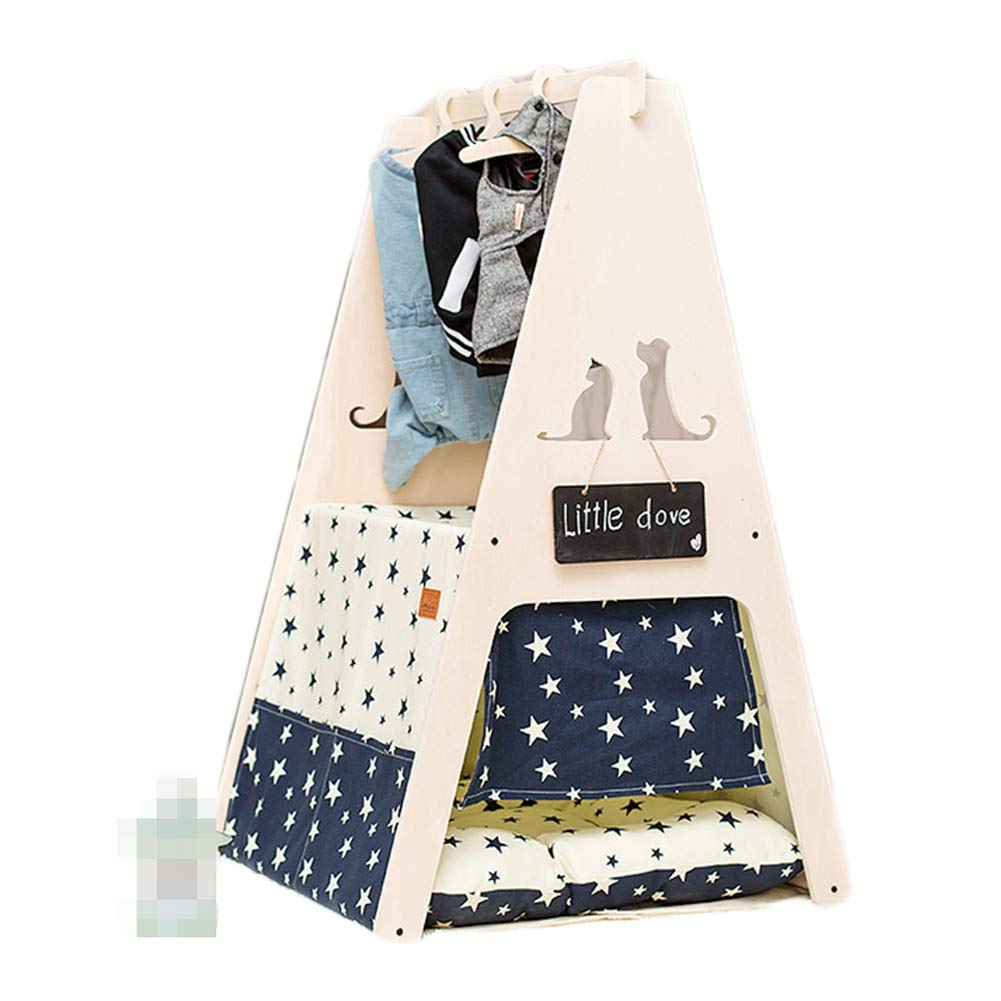2 in 1 Pet Tent House & Wardrobe - Soft Warm Dog Cat Puppy Rabbit Bed with Removable Cushion | Cozy Cave Nest for Small Pets | Includes Storage for Pet Clothes & Toys | Perfect for Indoor Comfort & Travel Use