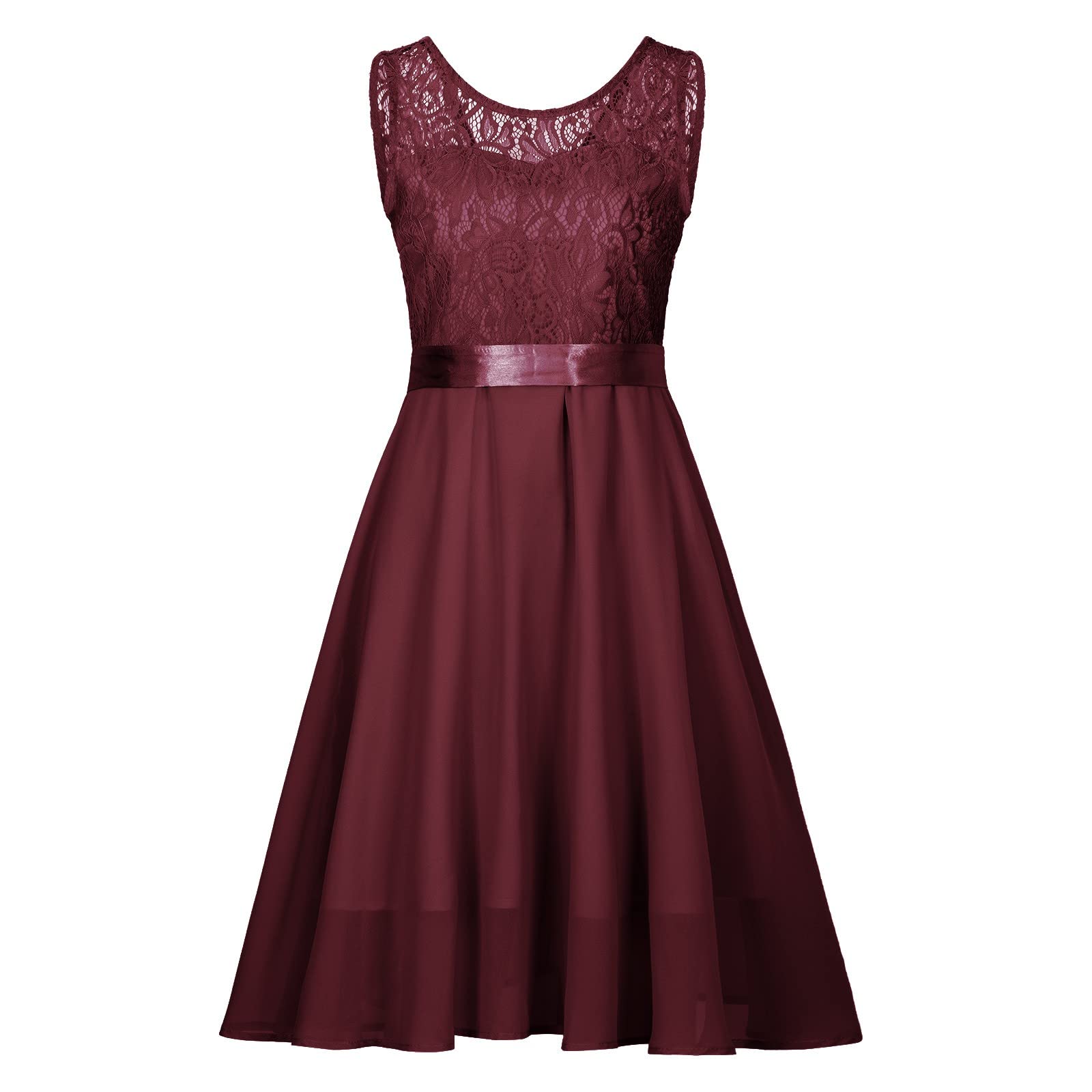 Vintage 1950s Women's Swing Dress - Sexy Sleeveless Lace Princess Party Midi Dress for Cocktail Prom & Evening Events | Retro A-Line Flared Skirt Dress for Dances, Weddings & Special Occasions