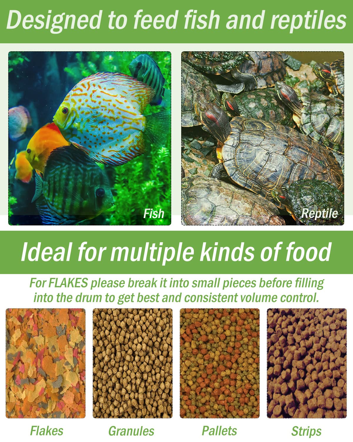 AquaMiracle Automatic Fish Feeder with Timer - Adjustable Food Dispenser for Aquarium Pellets, Granules & Flakes | Perfect Vacation & Weekend Fish Food Feeder for Freshwater & Saltwater Tanks