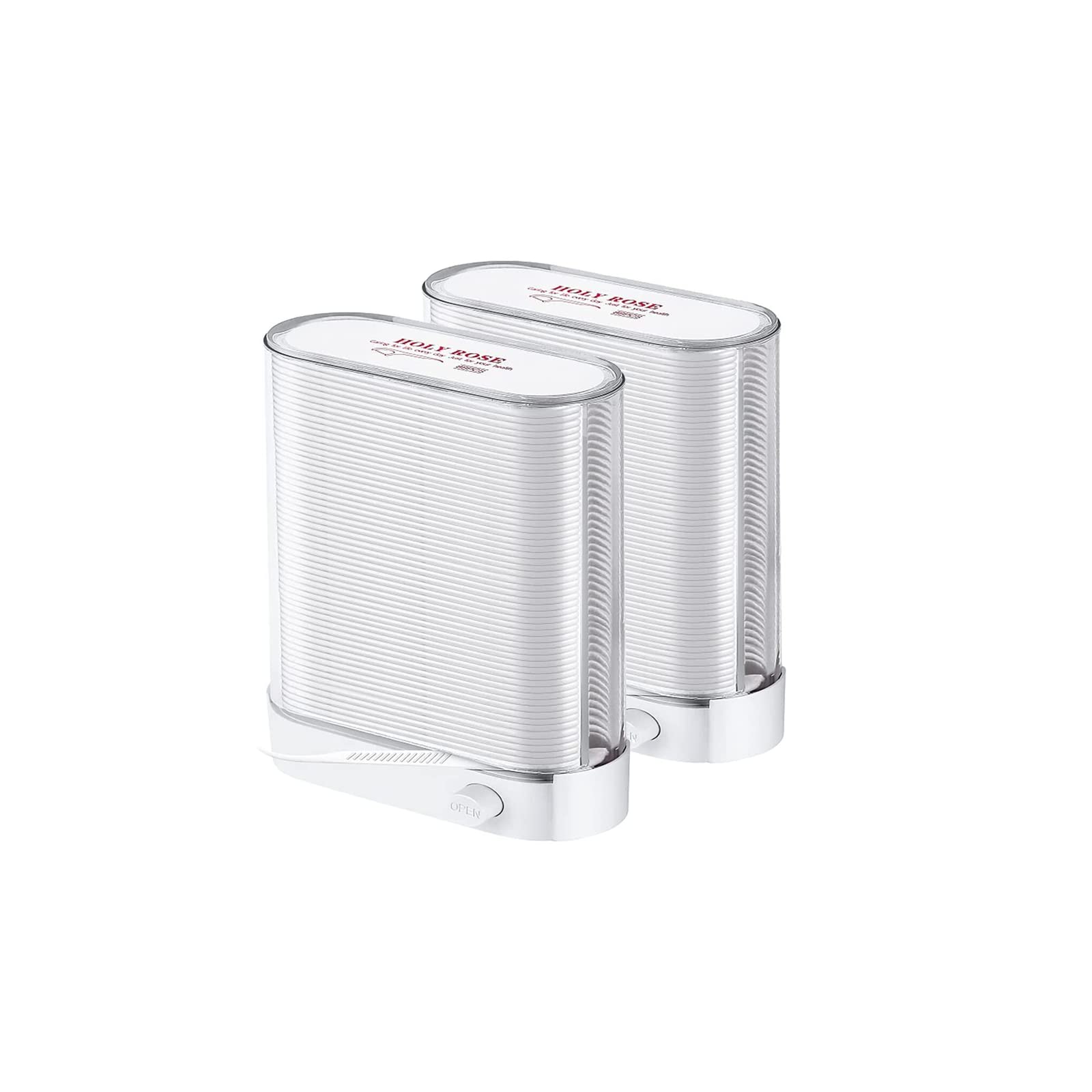 **Dental Floss Picks Dispenser - 2 Pack White Flossers Organizer with 176 Count Floss Sticks | Sealed Storage for Adults | Clean Teeth & More Hygienic | Perfect for Travel, Home & Office Use**