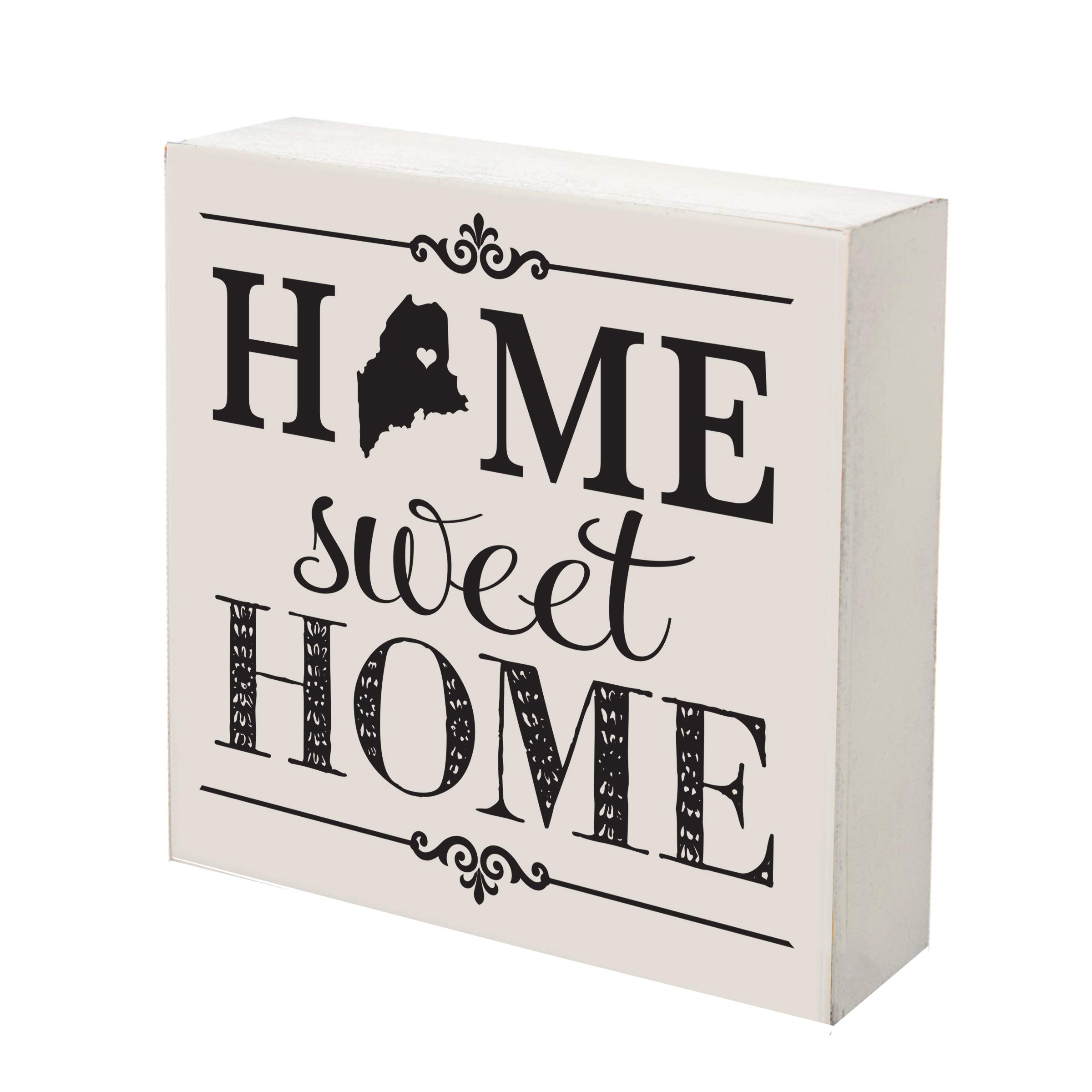 LifeSong Milestones Maine Home State Shadow Box - 10x10 White Wooden Keepsake for Family Memories | Perfect Housewarming Gift & Shelf Decor for New Homeowners