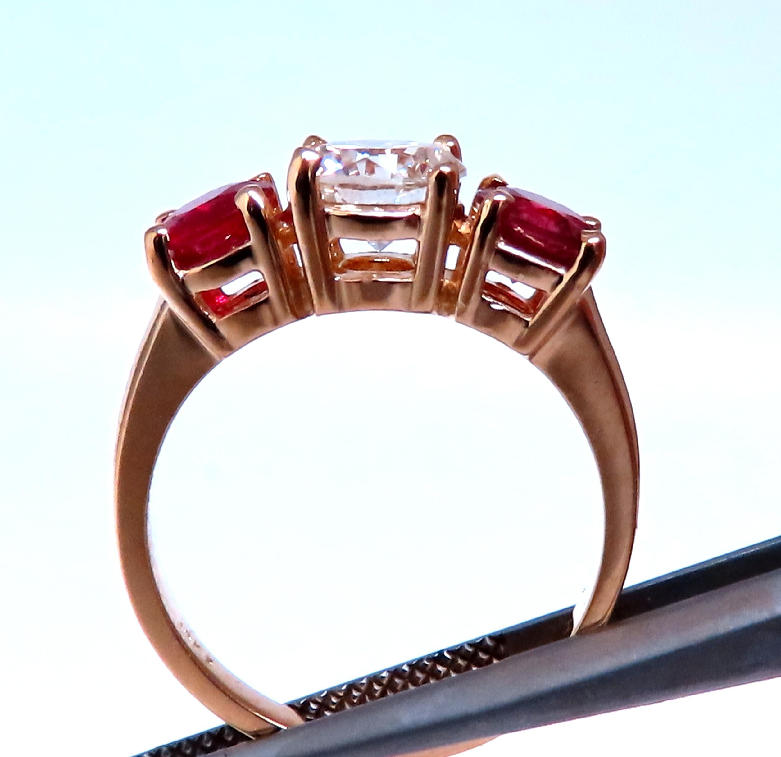 GIA Certified 1.02 Carat Natural Round Diamond Ruby Ring in 14K Gold - Perfect for Engagement, Anniversary & Special Occasion Gifts