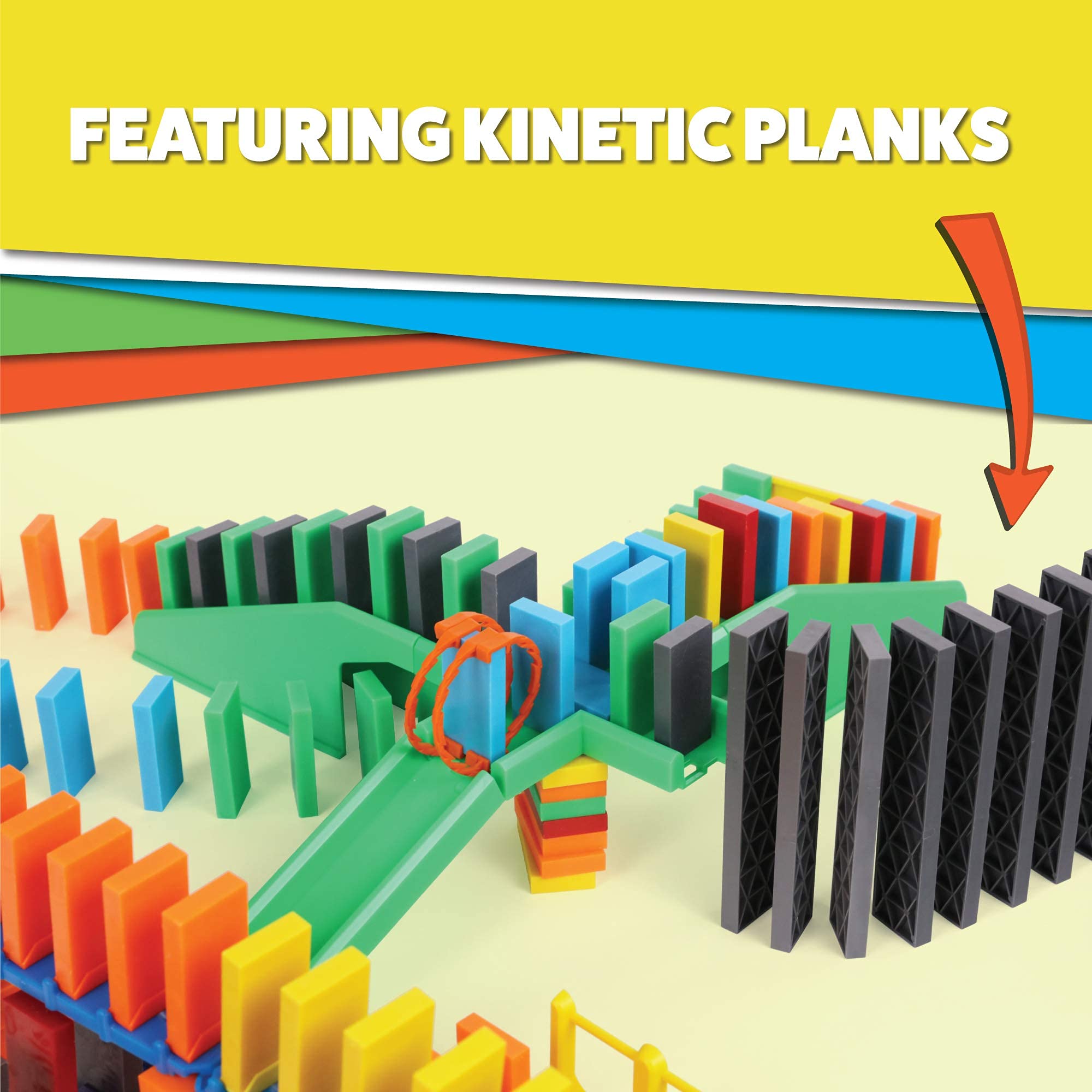 Bulk Dominoes Pro-Domino Kit - 300 Piece STEM Learning Toys for Kids, Family Board Games, Educational Building Blocks for Chain Reaction & Toppling Fun | Perfect for Classroom Activities, Birthday Gifts & Indoor Family Game Night