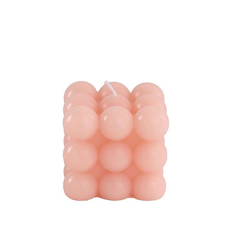 2 Pack Unscented Paraffin Wax Bubble Cube Candles - Elegant Wedding Centerpiece Decor for Romantic Ceremonies & Home Decor
