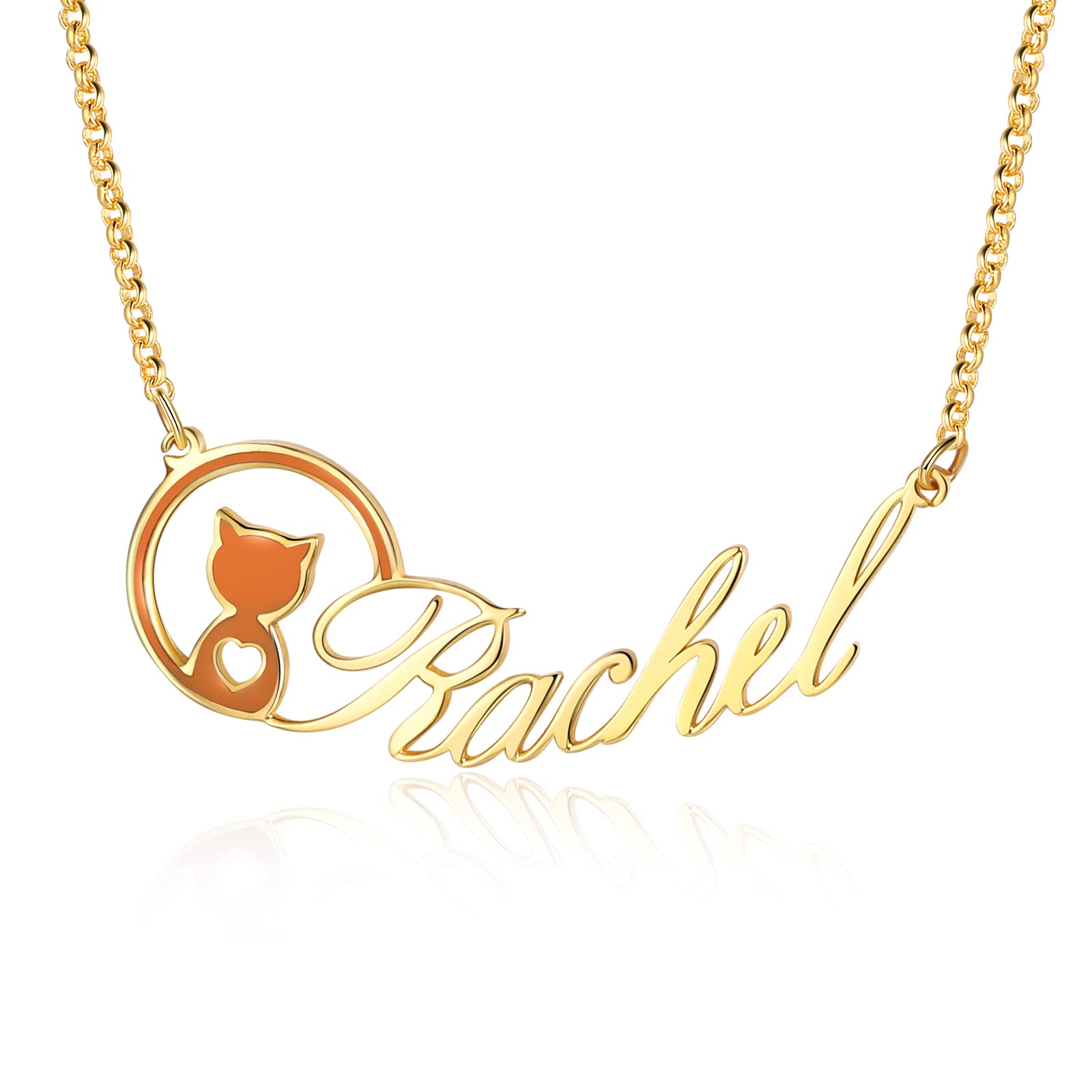 Personalized Cat Name Necklace for Women - Custom Kitty Pendant with Name Engraving, Cute Promise Necklace for Girls, Unique Gift for Christmas & Birthday (Perfect for Pet Lovers & Everyday Wear)