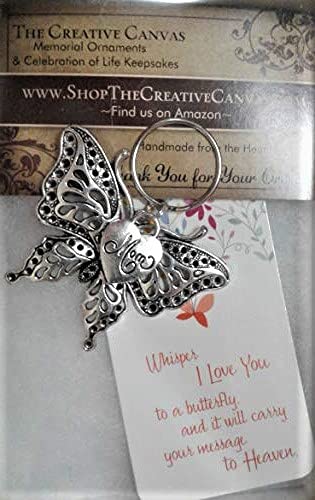 Butterfly with Mom Heart Keychain - Memorial Sympathy Gift for Mother, Keepsake Remembrance for Mama | Perfect for Mother's Day, Birthday, Anniversary & Memorial Gifts
