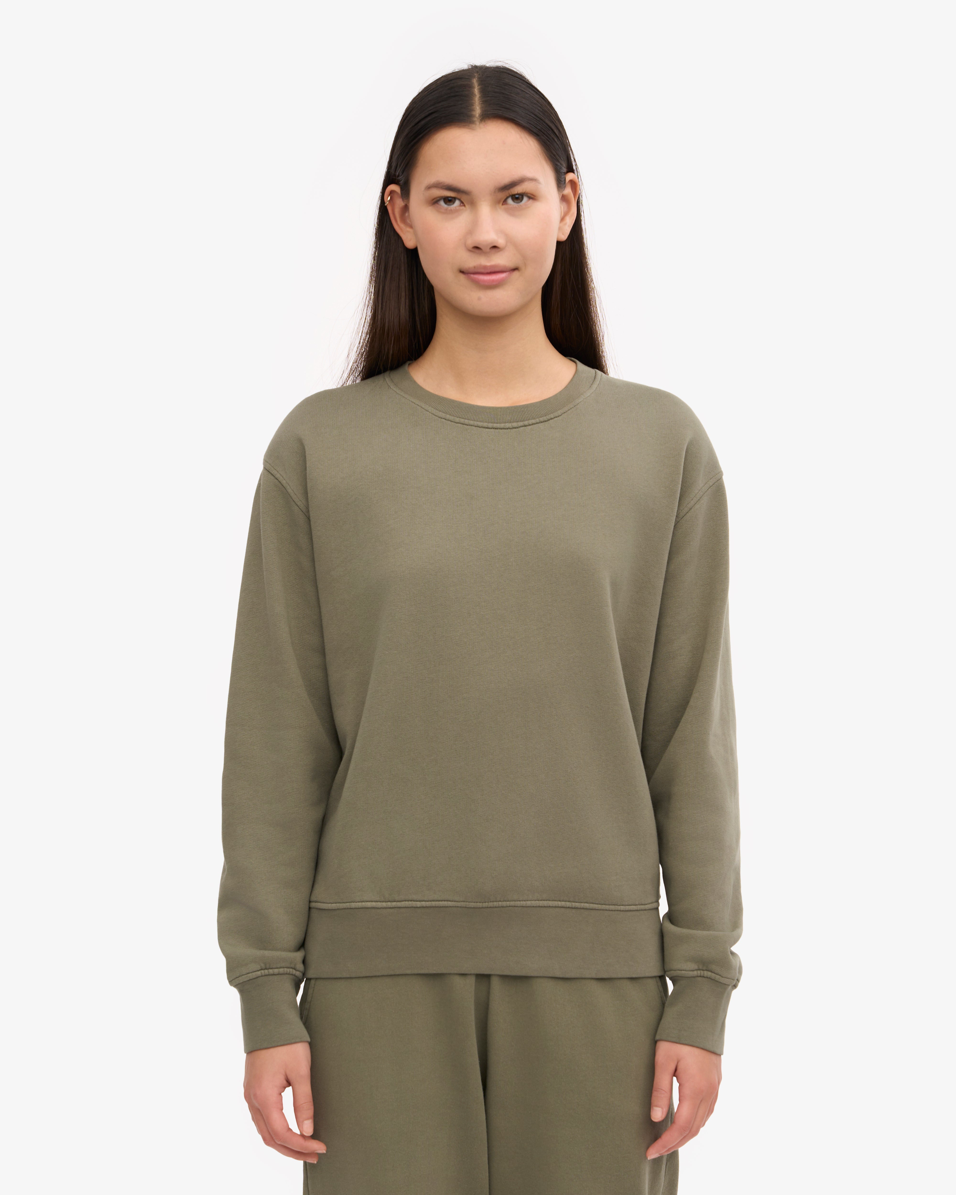 Organic Cotton Women's Classic Crew Neck T-Shirt in Dusty Olive - Comfortable Casual Wear for Everyday Outfits & Layering