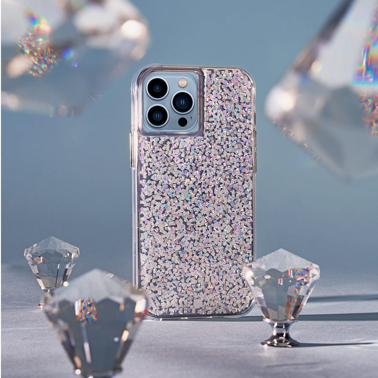 Case-Mate iPhone 13 Pro Max Case for Women - 10ft Drop Protection & Wireless Charging - Clear Sparkle Diamond Luxury Phone Cover - Shockproof Scratch Resistant Glitter Case - Perfect for Work, Travel & Everyday Use