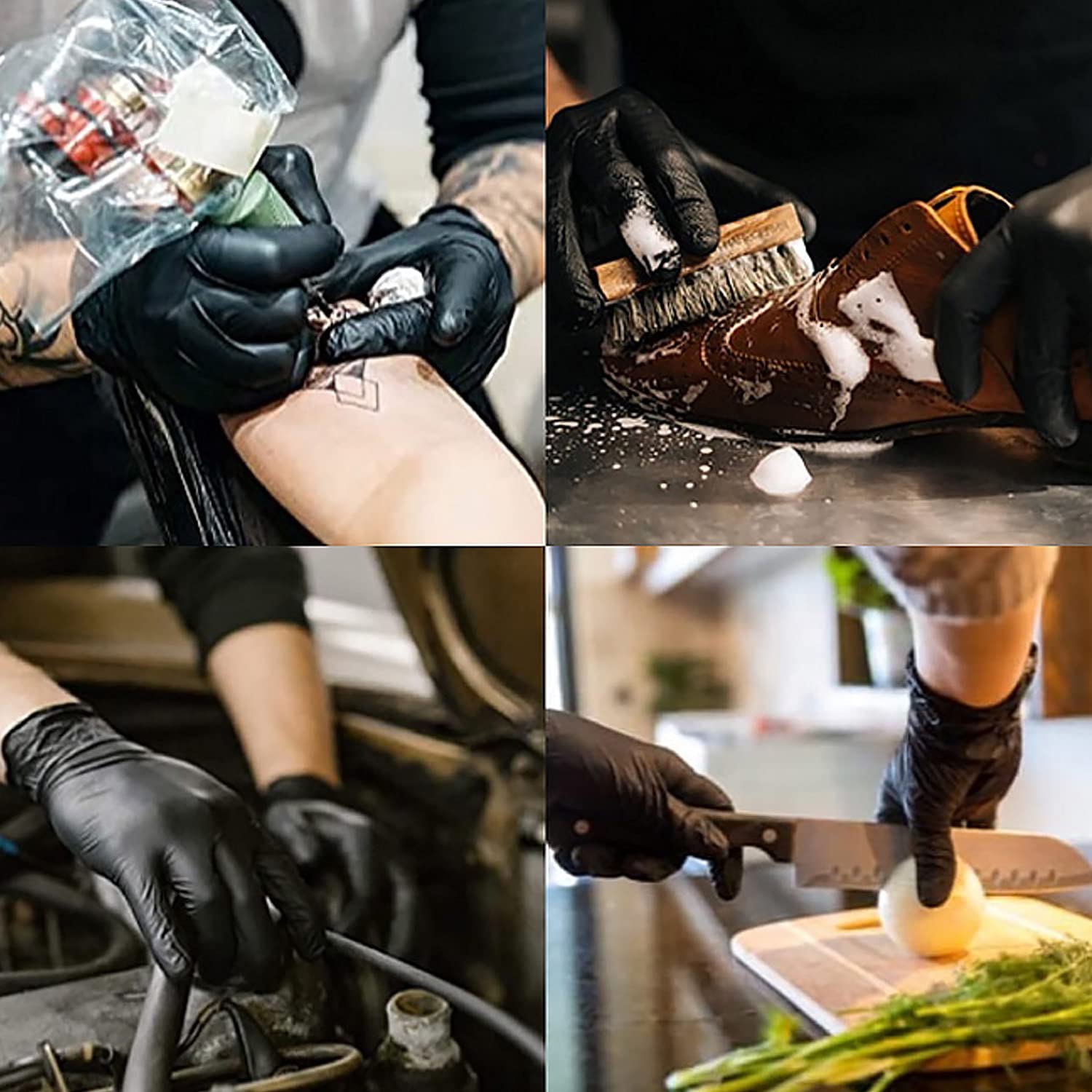5R Nitrile Gloves - Latex-Free & Powder-Free Disposable Gloves with Textured Grip for Food Handling, Medical Use, Cleaning & Industrial Safety Work