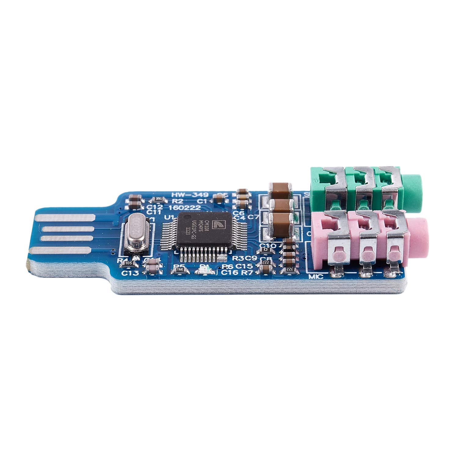 Daroplo USB Sound Card with CM108 Chip - High-Quality External Audio Adapter for PC, Laptop, Gaming & Music Production (Blue)