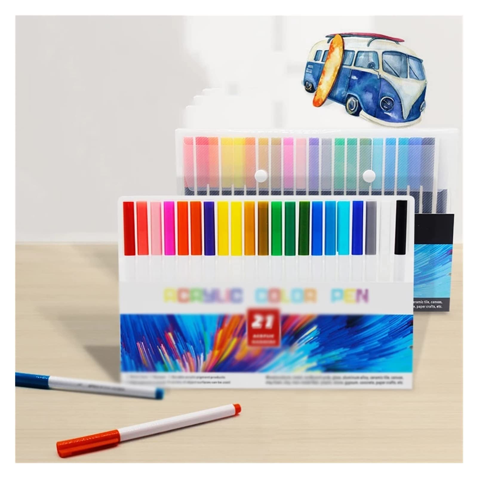 Vibrant Acrylic Paint Marker Pens Set - Permanent Art Markers for Ceramic, Rock, Glass, Porcelain, Mug, Wood, Fabric & Canvas - Ideal for DIY Crafts, Home Decor & Professional Art Projects (Color A)