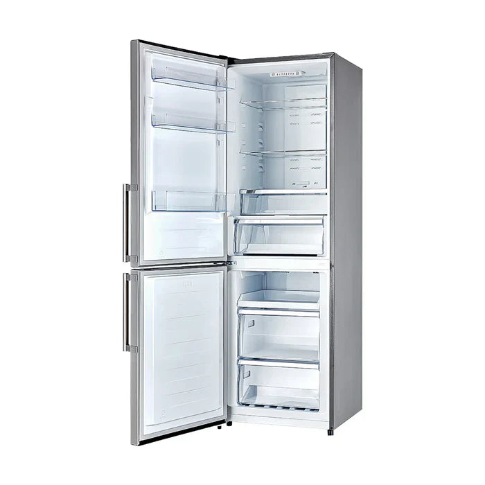 23.4 Inch 10.8 cu.ft Stainless Steel Bottom Freezer Refrigerator with Left Swing Door - Model FFFFD1778 24LS | Perfect for Kitchens, Apartments & Small Spaces