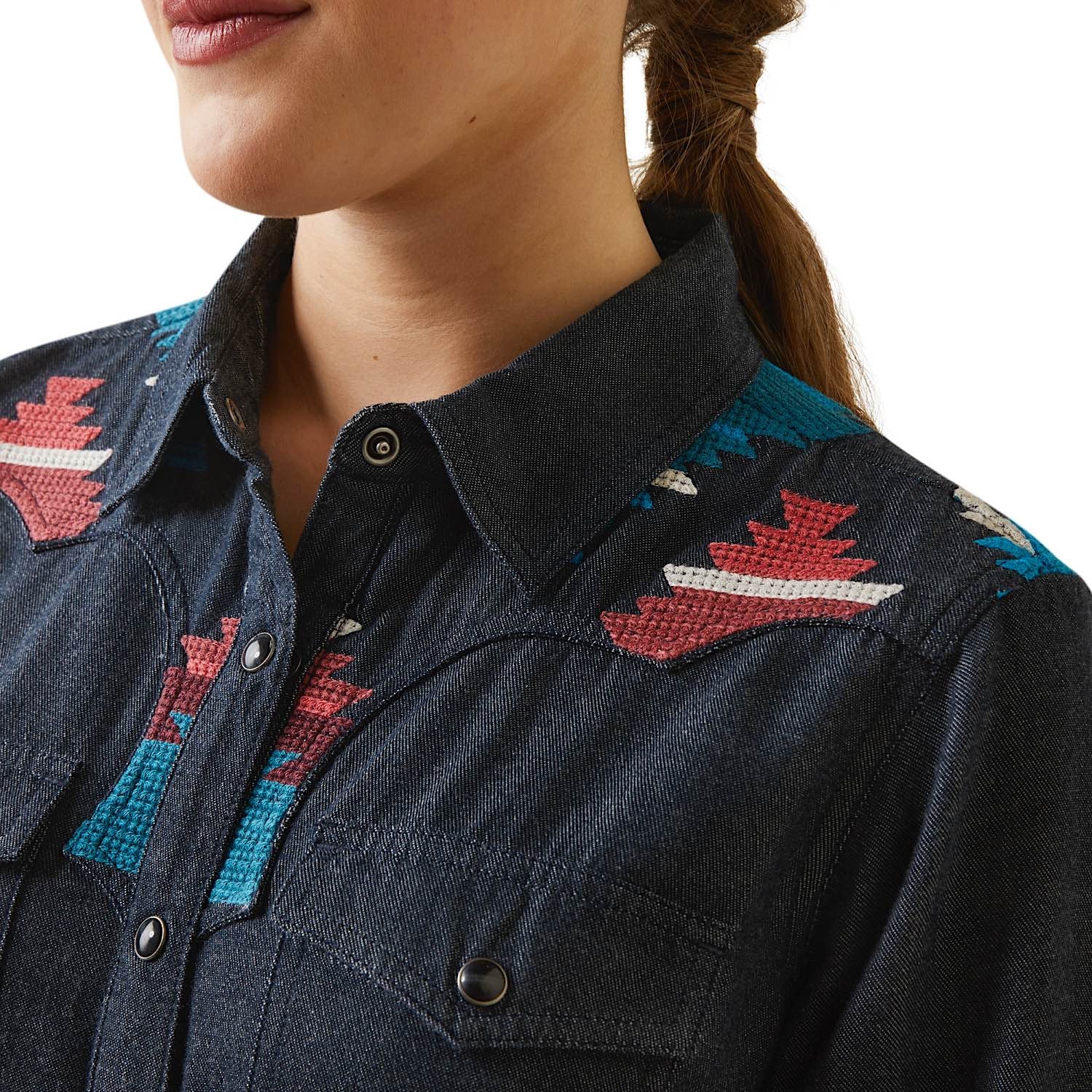 Ariat Women's Dutton Snap Shirt in Rinseed - Stylish Western Plaid Shirt for Cowgirls, Rodeo & Everyday Wear