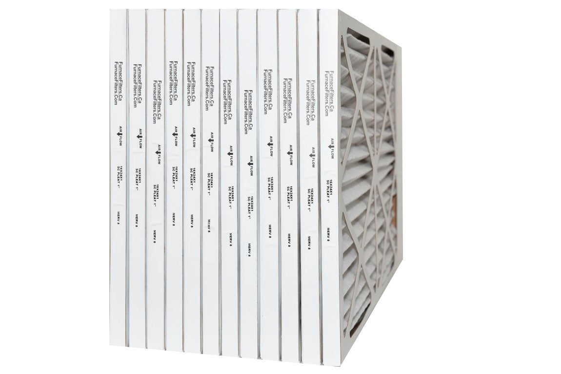 16x24x1 MERV 8 Pleated Air Filters - Case of 12 | High Efficiency Furnace Filters for Home HVAC Systems | Perfect for Allergies, Dust & Pet Hair Protection