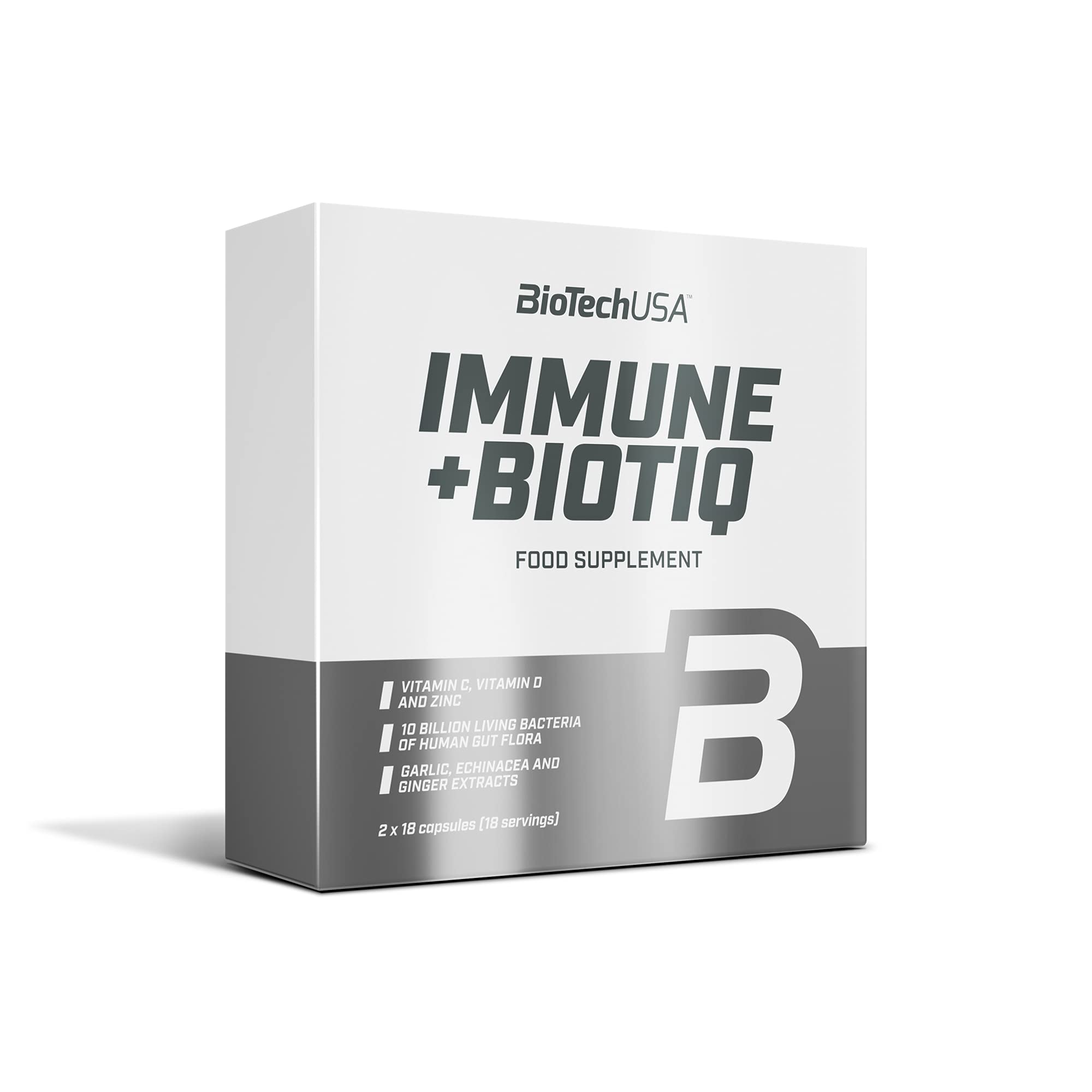 BioTechUSA Immune + Biotiq Supplement - 36 Capsules for Immune System Support & Wellness - Perfect for Daily Health Maintenance & Travel Protection