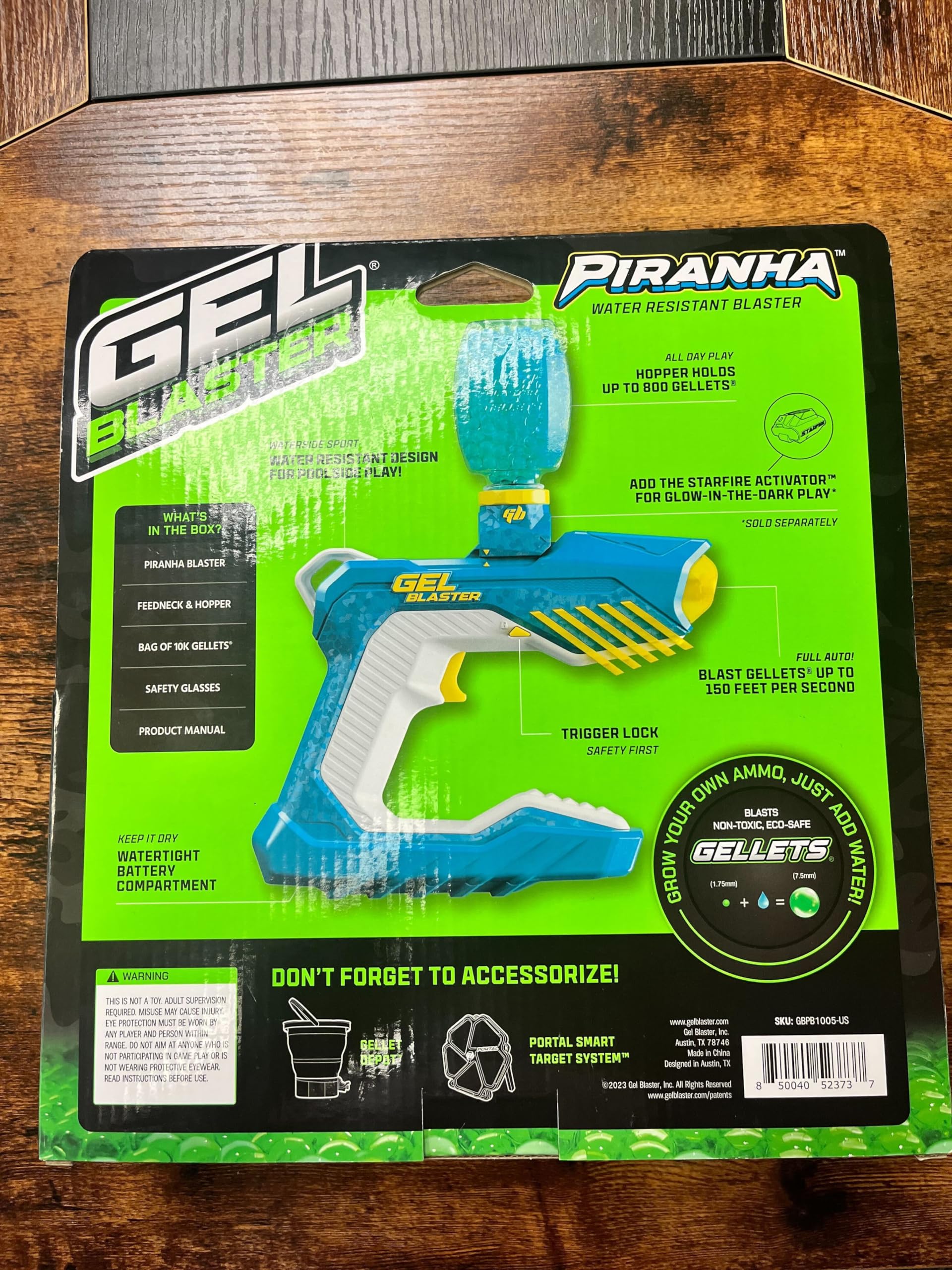 Gel Blaster Piranha - Waterproof Splat Ball Gun with Eco-Friendly Water Beads | 100+ Foot Range Automatic Blaster for Outdoor Games, Backyard Battles & Pool Parties | Perfect for Teens Ages 14+ | Great for Team Building, Birthday Parties & Summer Fun