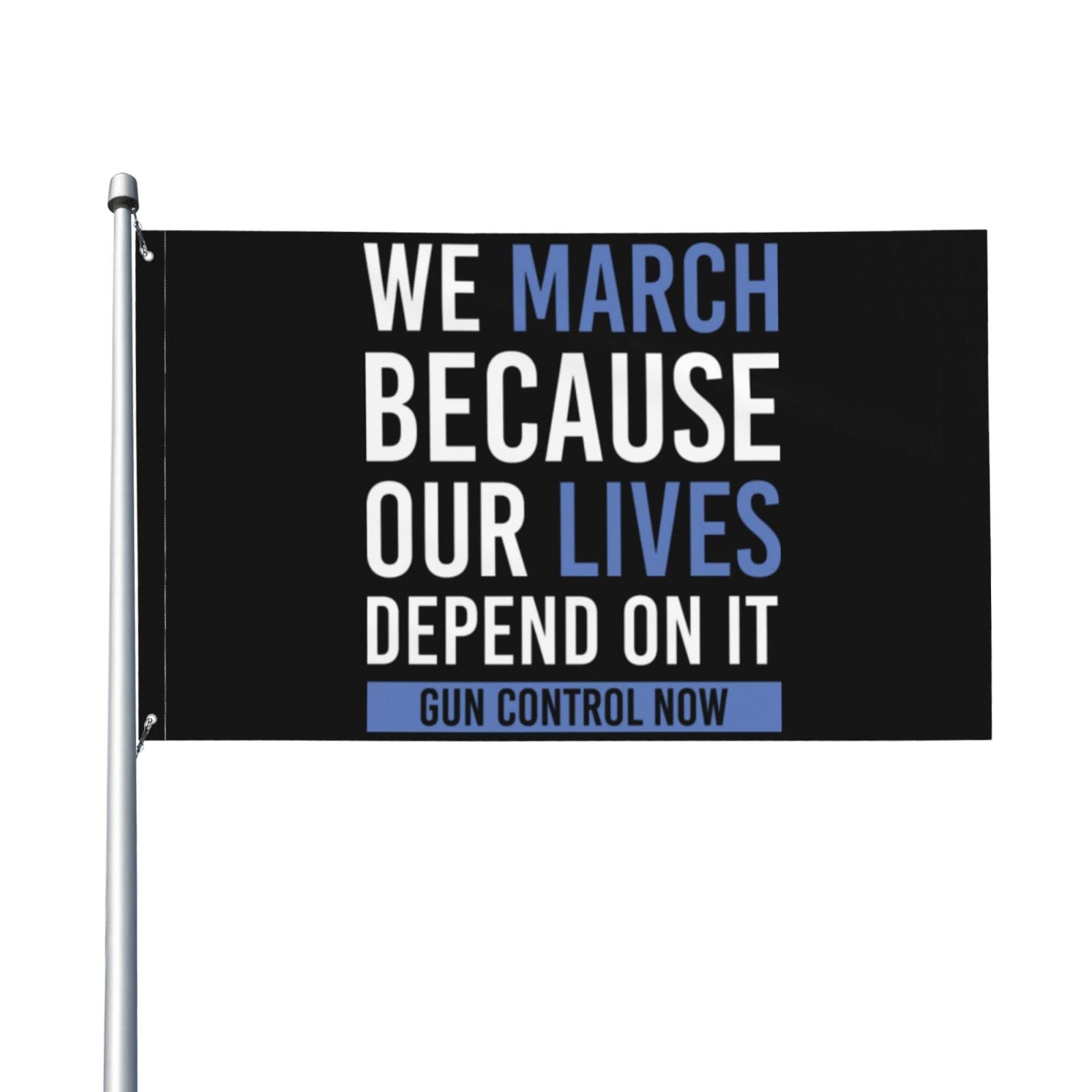 3x5 March For Our Lives Flag - Pray For Uvalde Texas, Enough Is Enough Gun Control Now, End Gun Violence, Protect Our Kids Not Guns - No More Silence Protest Banner - (No Flag Pole Included) - Perfect for Political Rallies, Social Justice Events & Peaceful Demonstrations