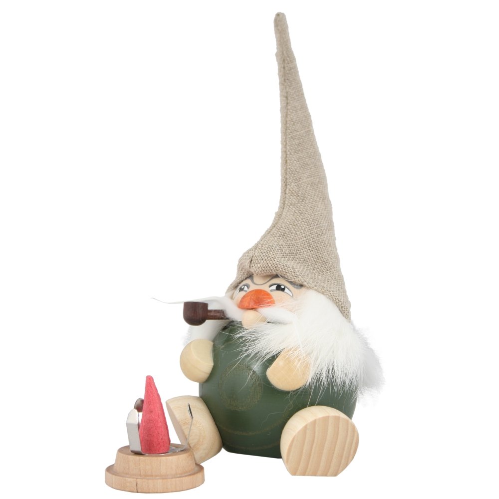 Premium German Incense Smoker Handcrafted Figurine - Traditional Green Wooden Christmas Decoration for Holiday Home Decor & Gift Giving