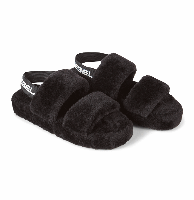 Rebel Level™ Slide Slippers for Men & Women - Black Memory Foam House Shoes with Arch Support | Indoor/Outdoor Comfort for Home, Gym, Yoga & Lounge Wear