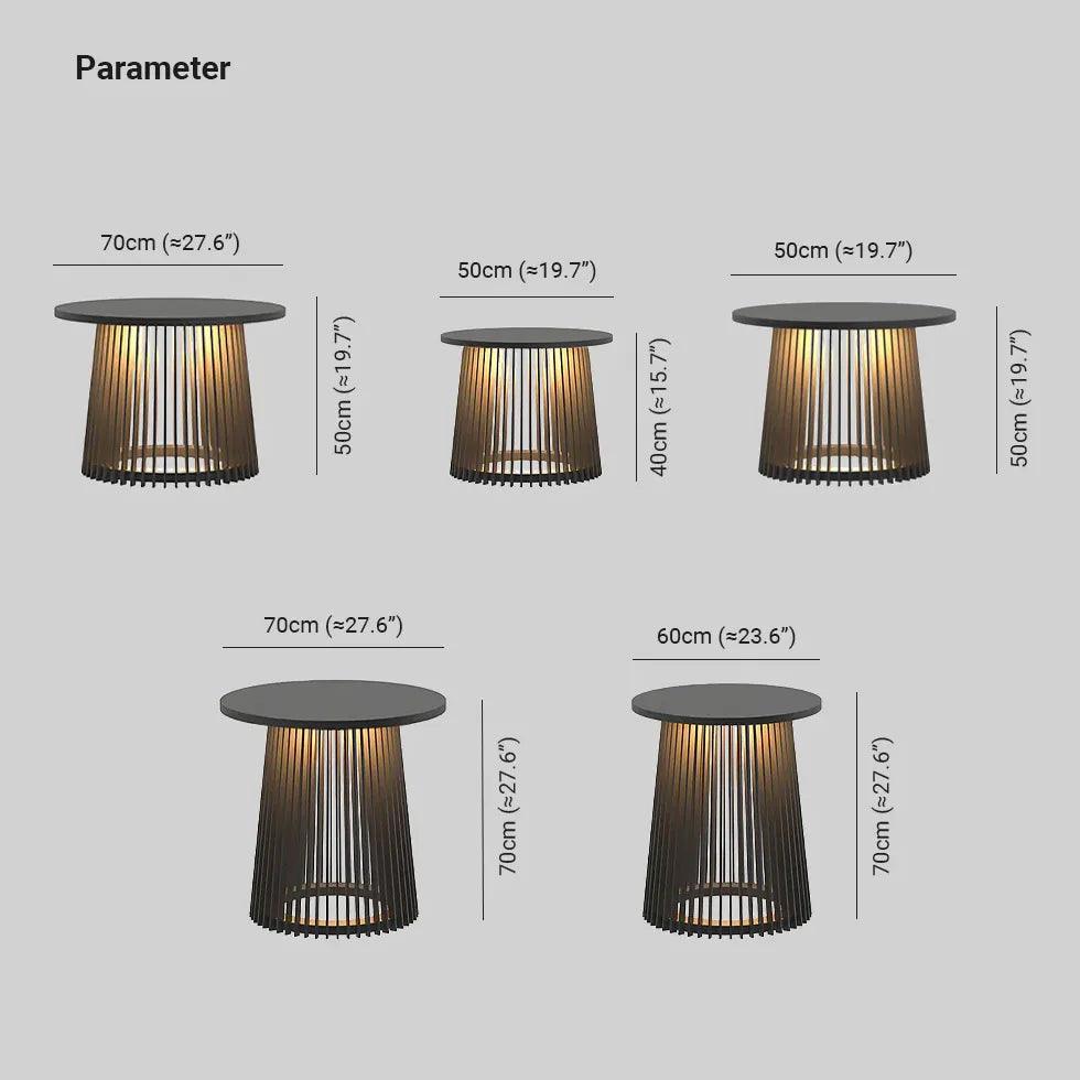 Modern Round Outdoor Floor Lamp - Waterproof Patio Lighting for Garden, Deck, Porch & Backyard - Durable Weatherproof Design for All Seasons