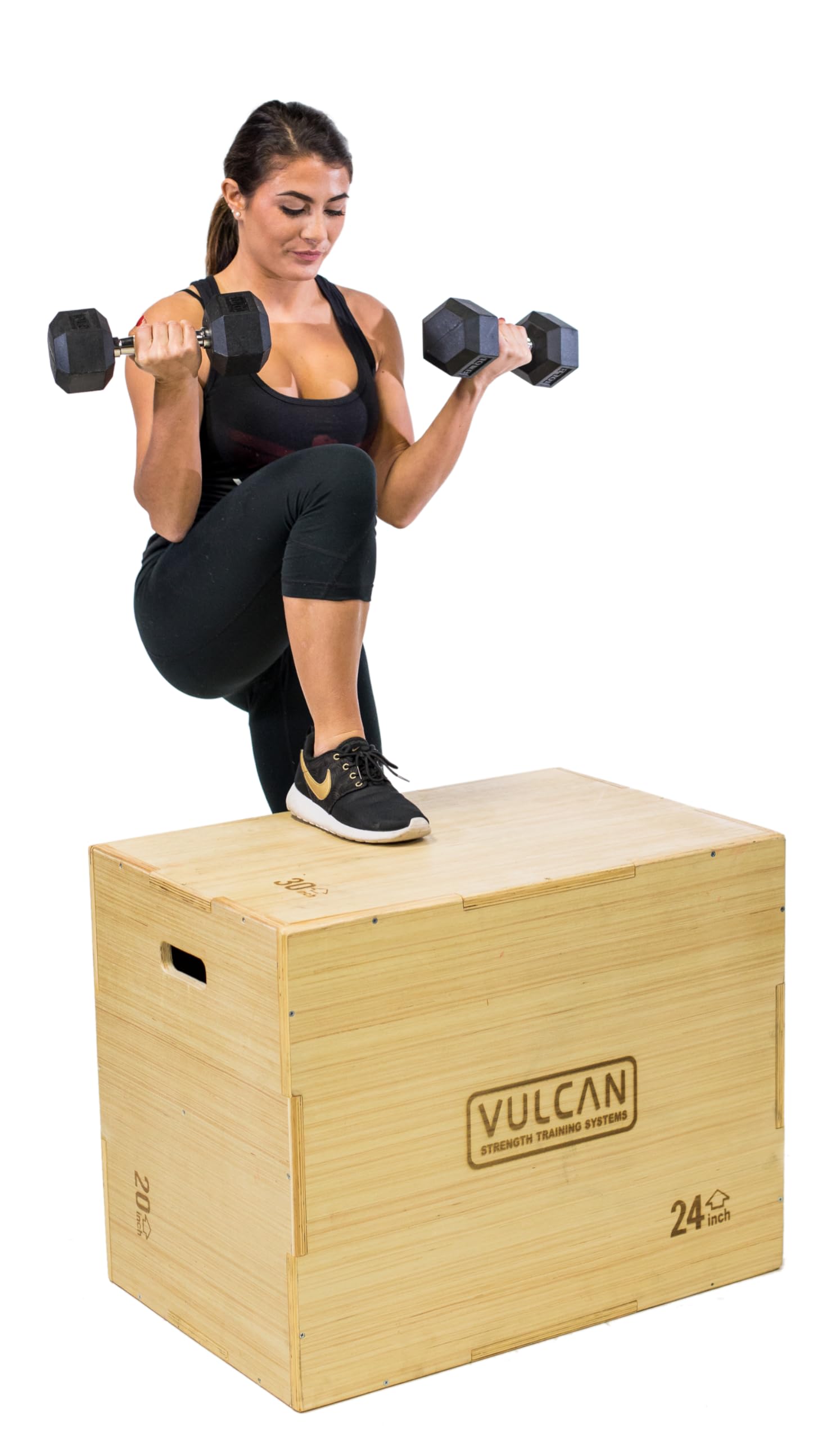 VULCAN 3-in-1 Wooden Plyo Box – Premium Ashwood Plyometric Jump Box for Home Gym & Commercial Training | Safe, Stable & Versatile for Box Jumps, Step-Ups, HIIT, CrossFit | Perfect for Garage Gym, Cross-Training, Functional Fitness & Workout Routines