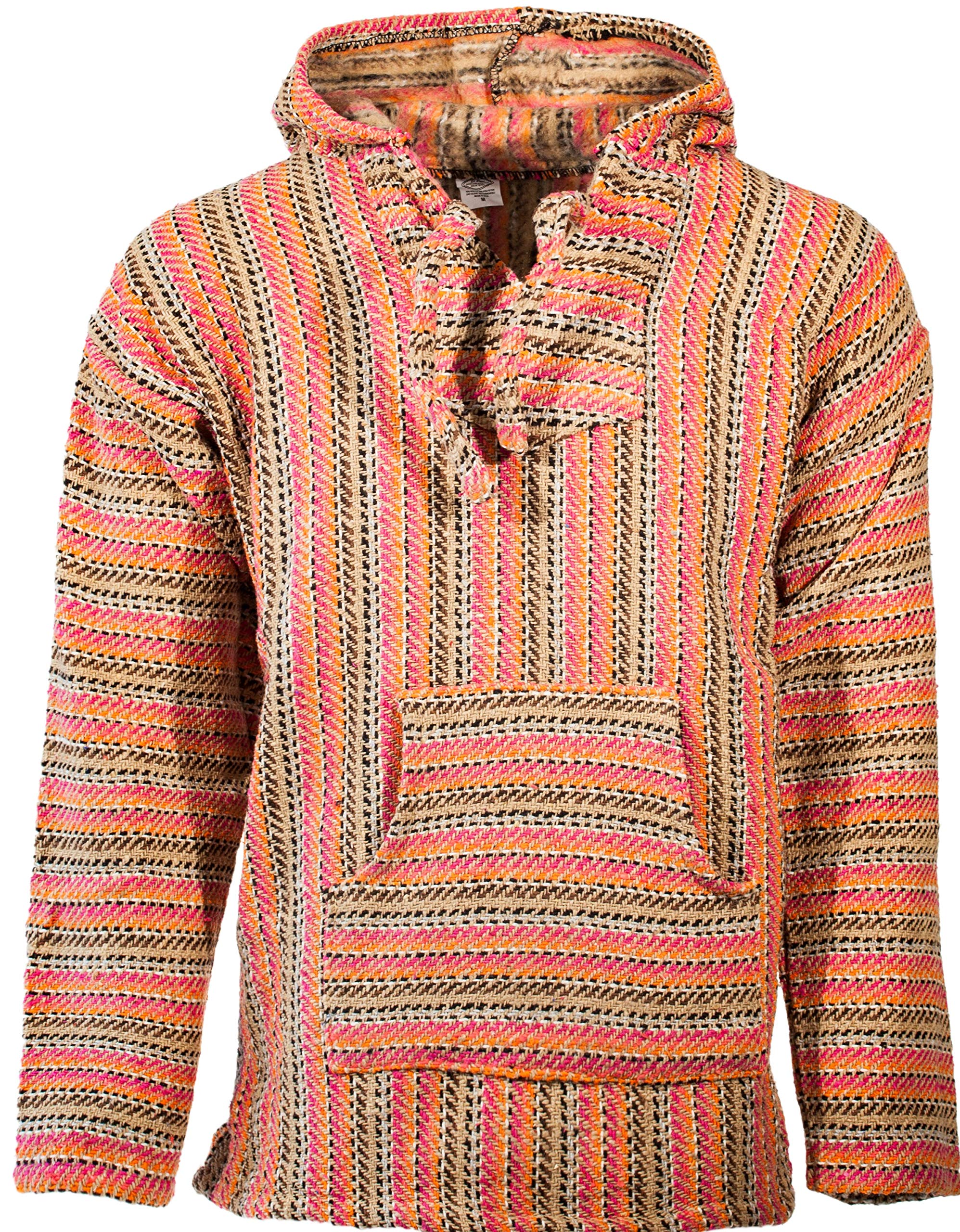 Premium Baja Hoodie Sweatshirt Pullover - Soft Mexican Jerga Poncho for Men & Women | Cozy Loungewear, Beach Cover-Up, Festival Outfit