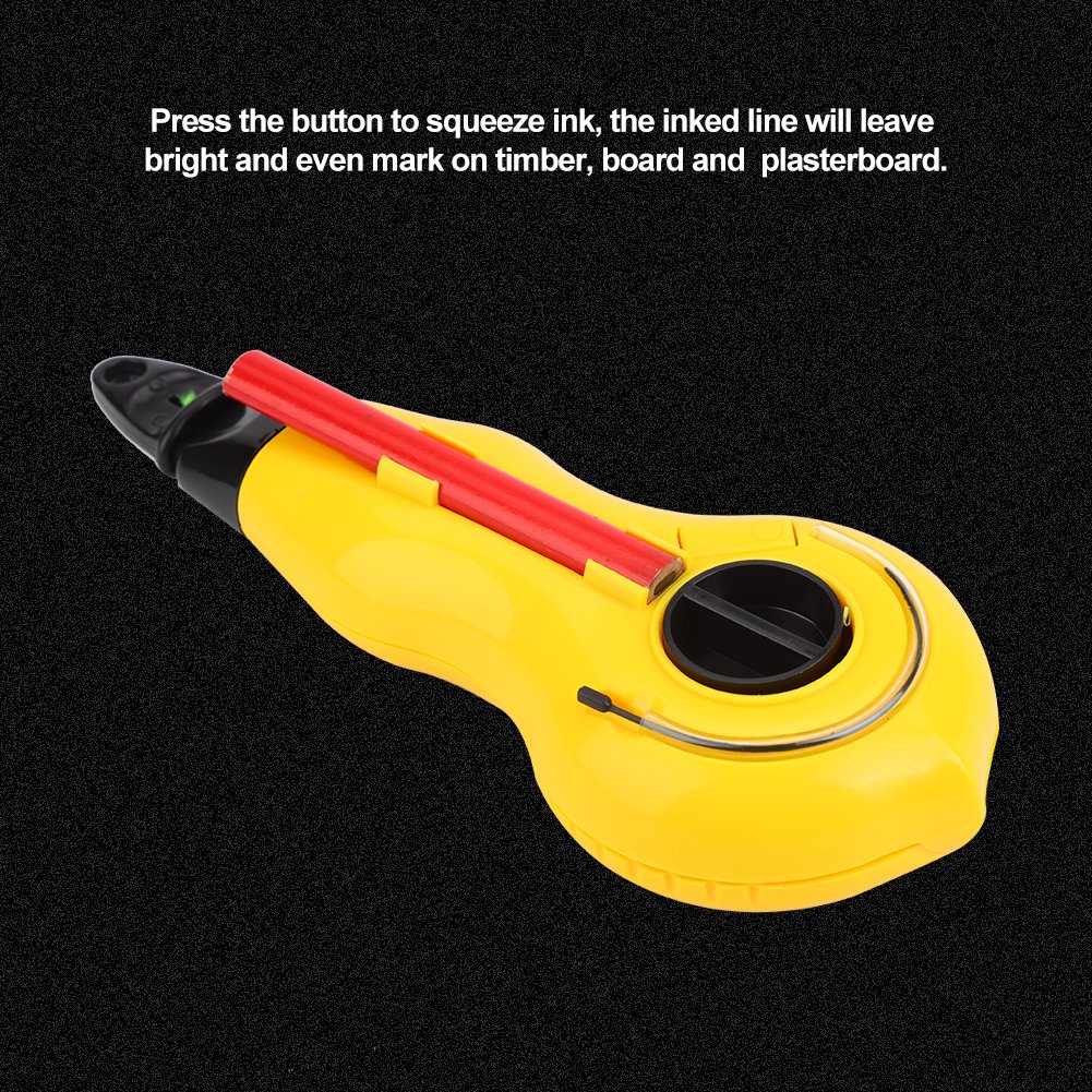 Automatic Chalk Line Marker - Self-Aligning Ink Fountain Chalk Box for Carpentry & Woodworking | Perfect for Framing, Flooring, and DIY Projects