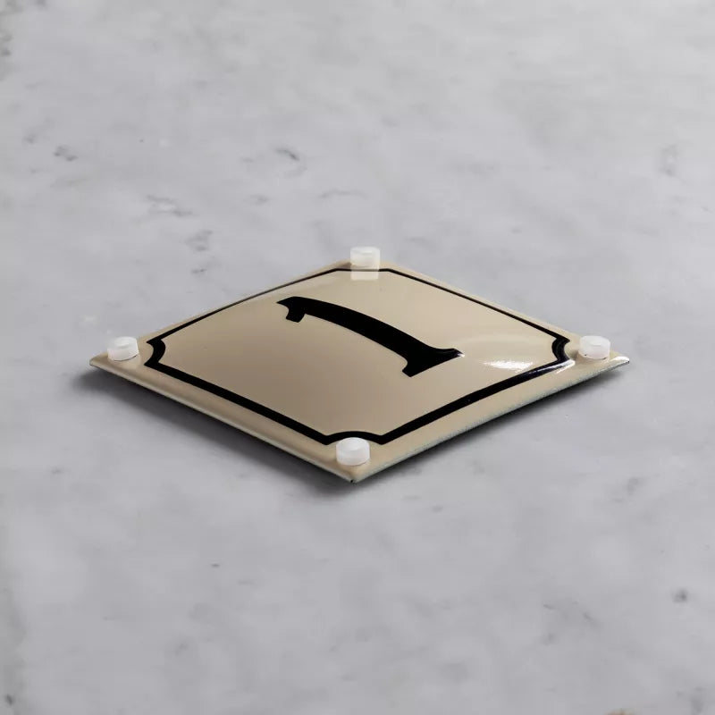 10 x 10 cm Enamel House Number Sign - Durable Outdoor Address Plaque for Home & Mailbox Numbering