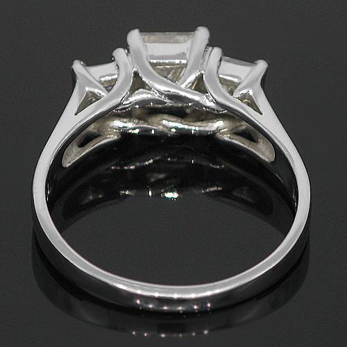 14K White Solid Gold Princess Cut Three Stone Diamond Anniversary Ring 1.70 Ctw - Elegant Wedding Band for Women, Perfect for Anniversaries, Engagements & Special Occasions