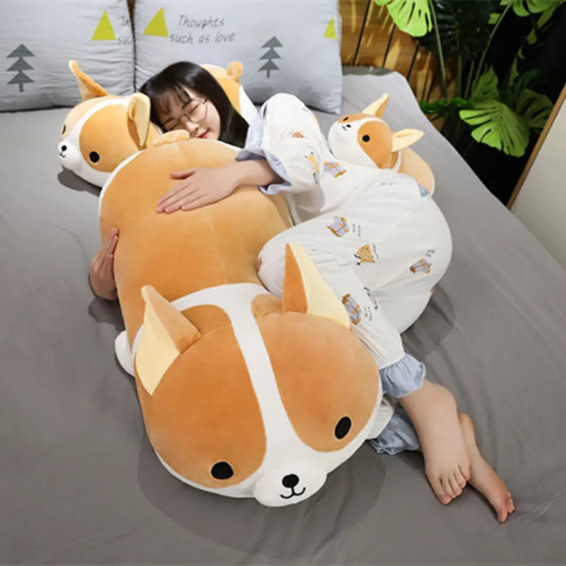 85cm Giant Cute Corgi Dog Plush Toy - Soft Stuffed Animal Puppy Pillow, Kawaii Lovely Doll for Kids | Perfect Christmas Gift, Birthday Present & Home Decor Cuddly Companion