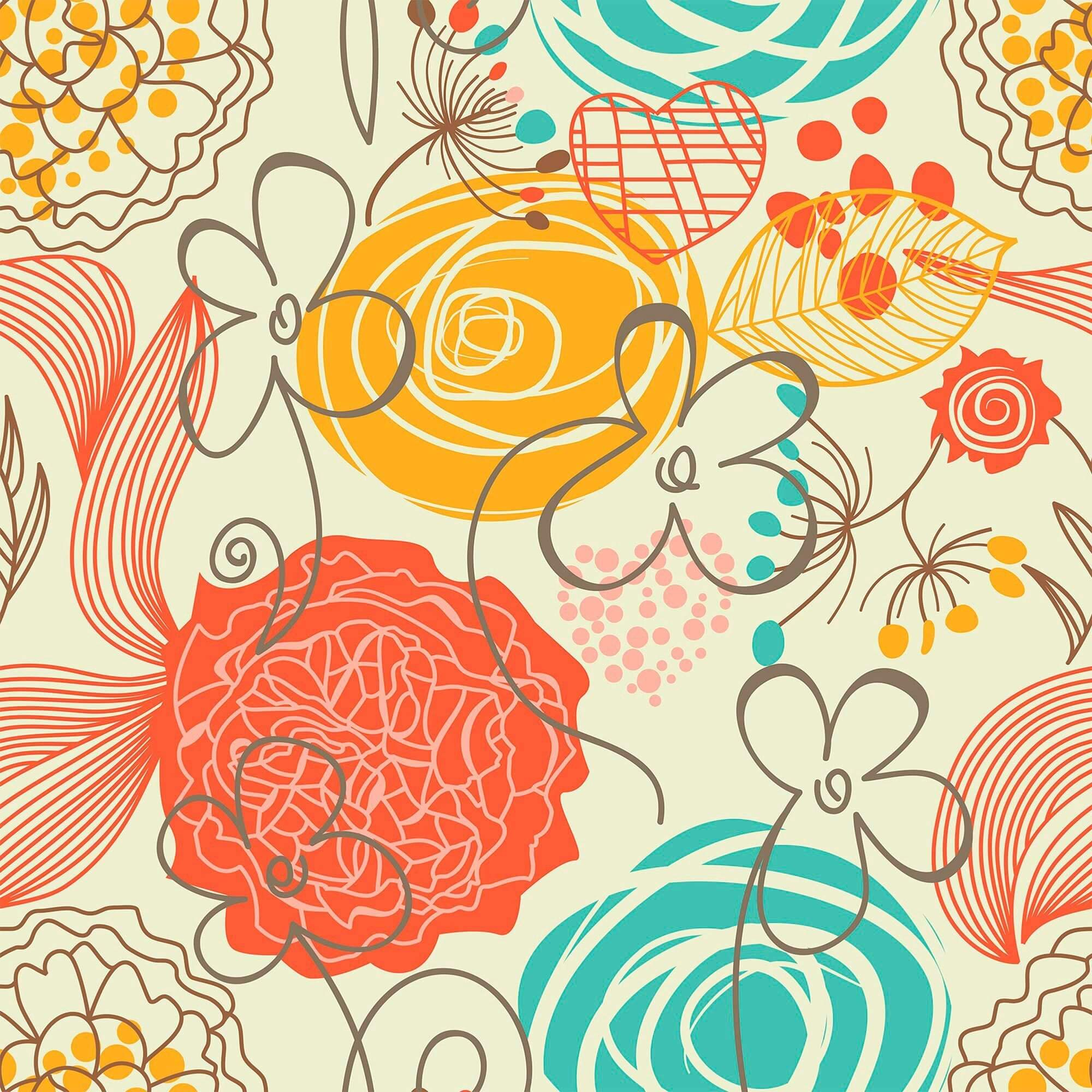 Red Heart Floral Peel and Stick Removable Wallpaper 2097 - Self-Adhesive Wall Decor for Bedroom, Nursery, Living Room & Office