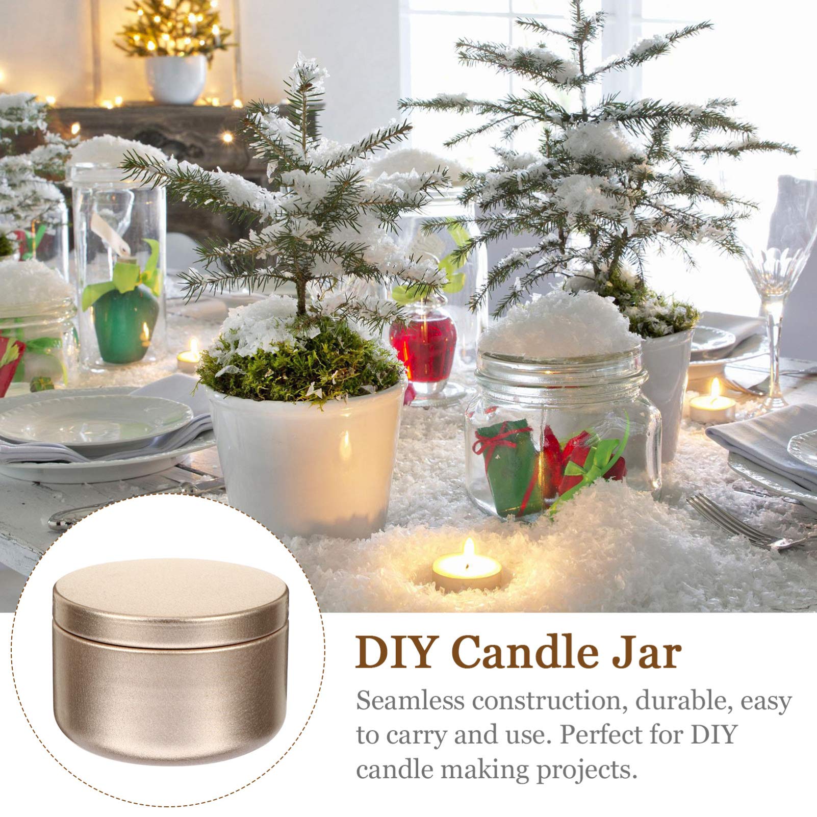 SEWACC 12-Pack Empty Aluminum Candle Tins with Lids - 50ml Round Metal Candle Containers for DIY Candle Making, Wax Melts & Home Decor