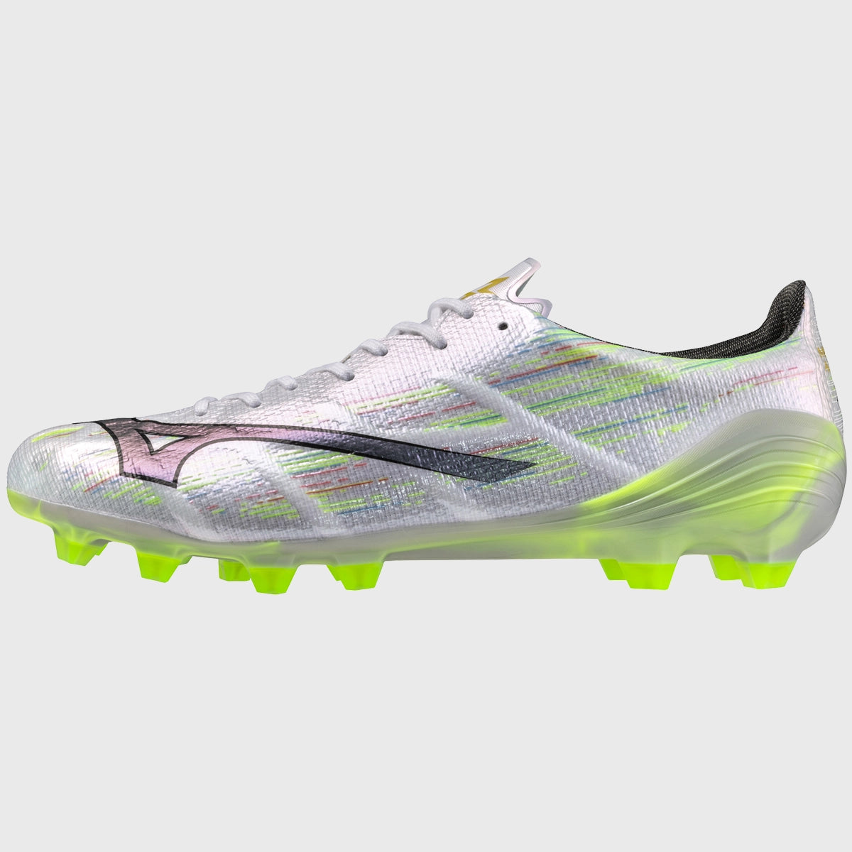 Mizuno Alpha Elite MD Rugby Boots for Men - White/Silver - Lightweight Cleats for Rugby Training & Matches - Perfect for Field Sports and Outdoor Games