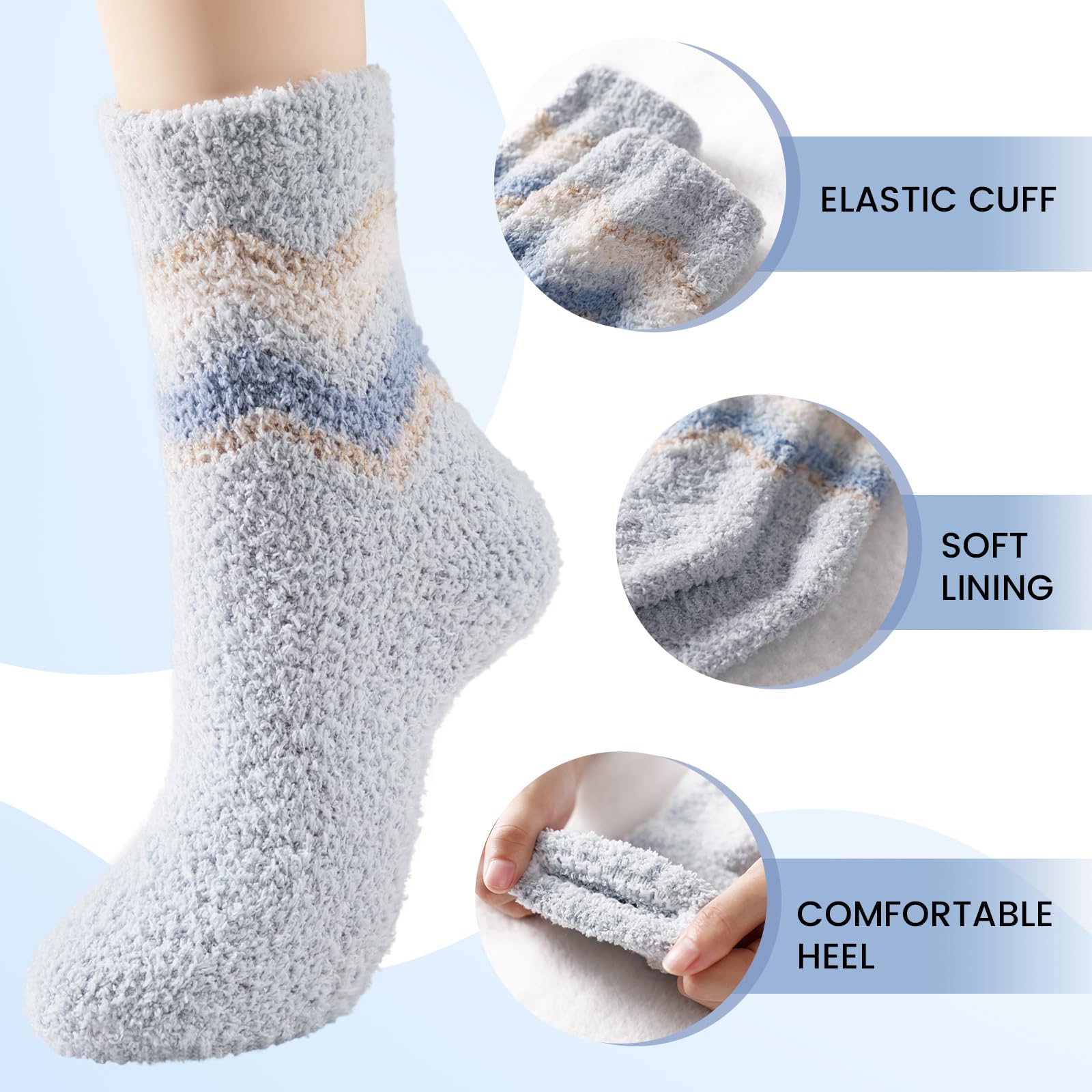 Women's Fuzzy Slipper Socks - Ultra Soft & Warm Cozy Winter Socks for Indoor & Outdoor Use - Perfect for Lounging, Sleeping and Cold Weather Comfort