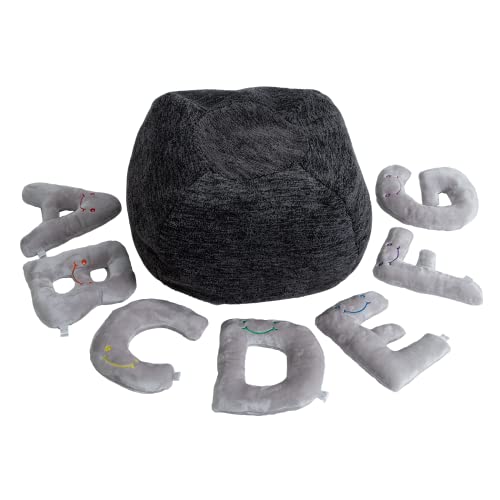Dark Grey Bag - Dove Grey Letters