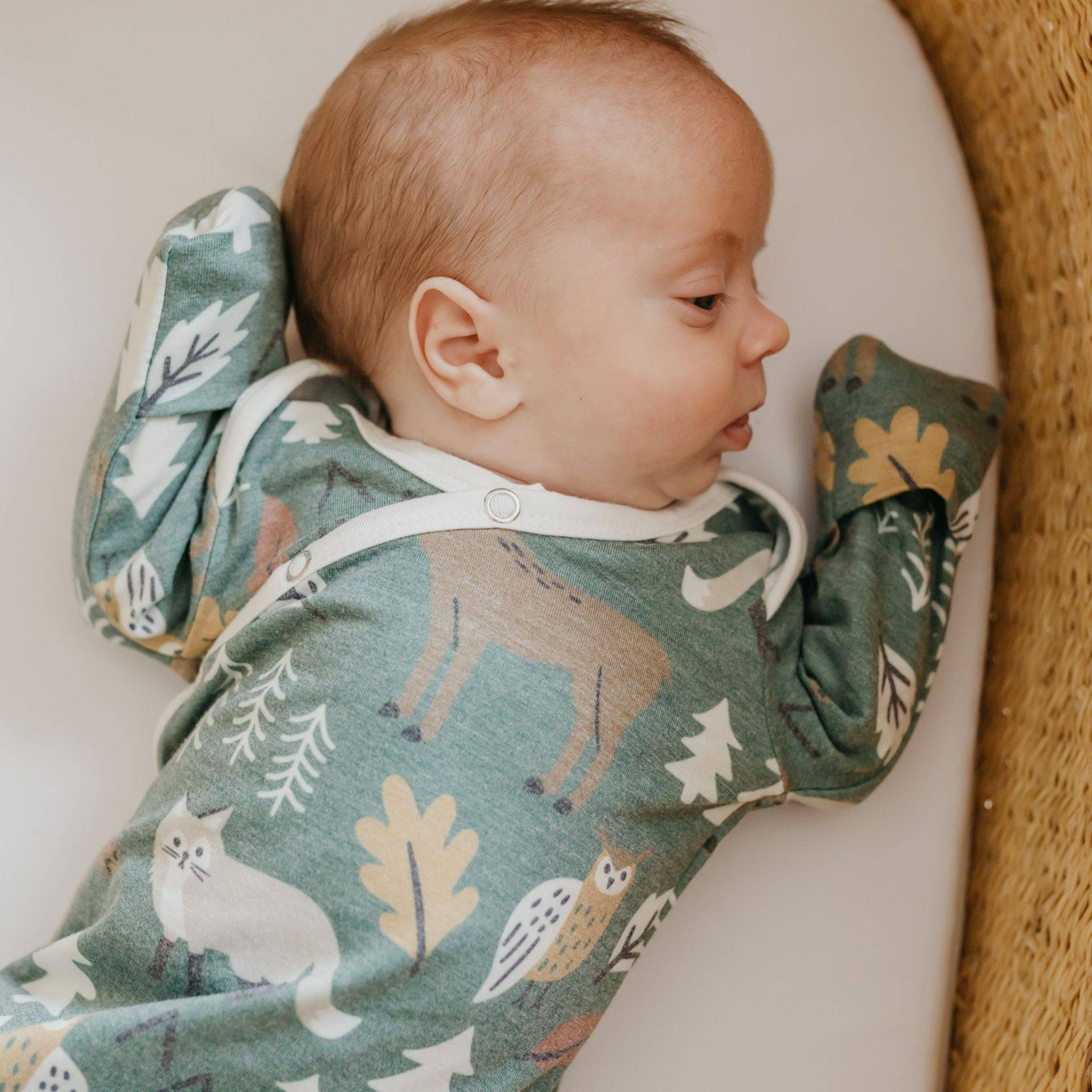 Soft Newborn Knotted Gown for Baby Girls & Boys - Organic Cotton Sleepwear for Hospital & Home - Perfect Baby Shower Gift & Newborn Photography Outfit