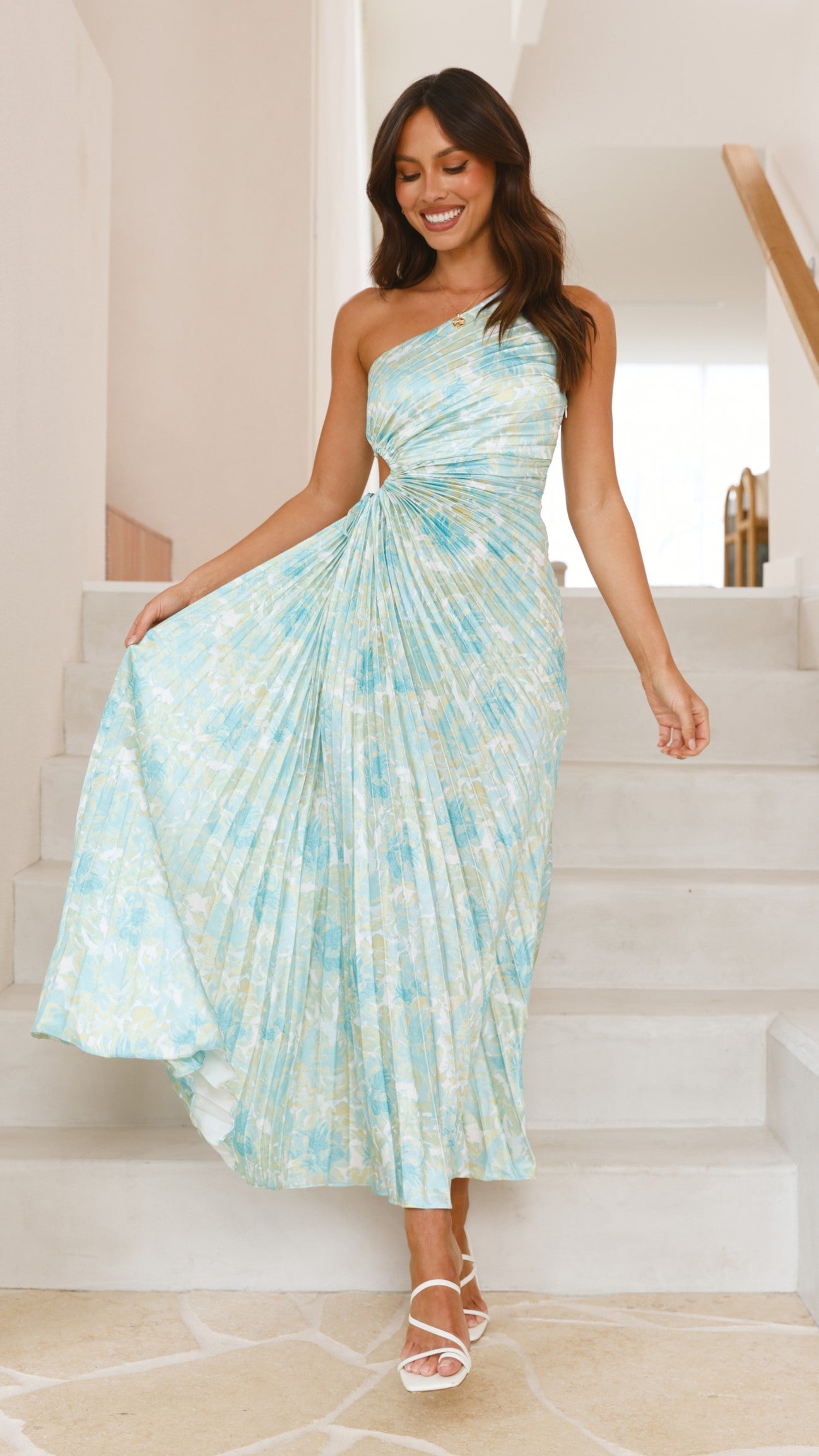 Laken Maxi Dress - Green Floral Print Long Summer Dress for Women | Beach, Vacation & Casual Wear