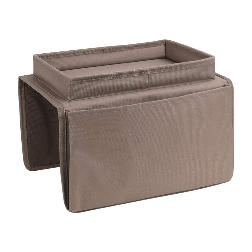 Non-Slip Sofa Armrest Organizer with Cup Holder & Storage Pockets - Perfect for TV Remote, Phone, Tablet, Books & Drinks - Ideal for Recliners, Couches, Armchairs & Bedside Use
