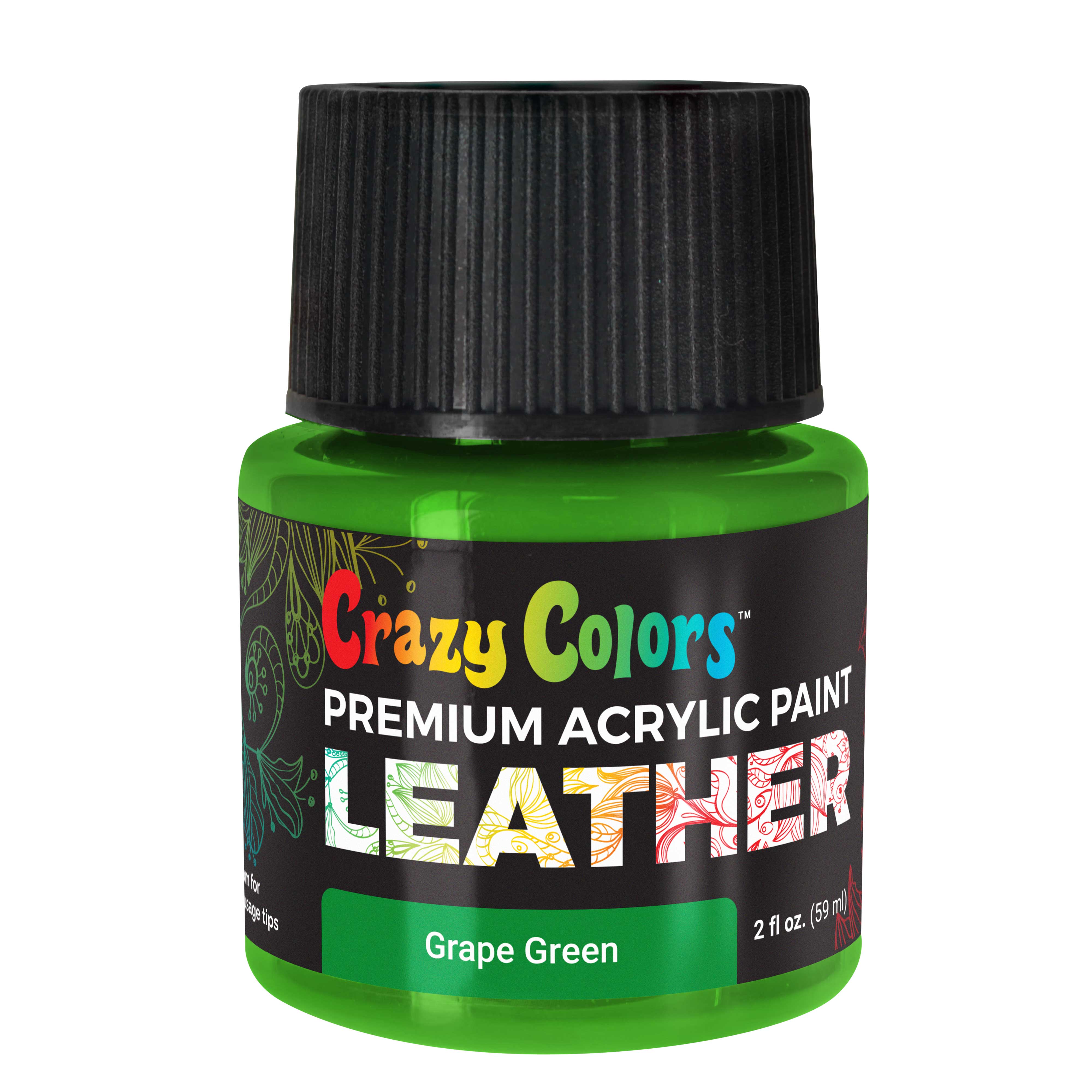 Premium Grass Green Acrylic Leather & Shoe Paint - 2 oz Bottle | Flexible, Crack, Scratch & Peel Resistant | Customize Sneakers, Jackets, Bags, Purses & Furniture | Perfect for DIY Art Projects, Shoe Restoration & Fashion Design