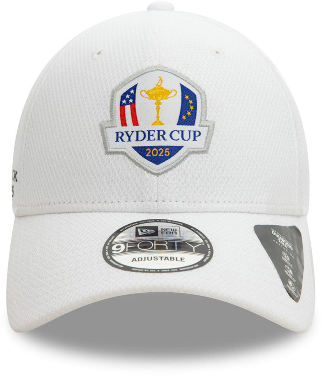 Ryder Cup 2025 Official New Era 9Forty Diamond Era Adjustable Snapback Cap - White Golf Hat for Men & Women | Perfect for PGA Tour Fans & Golf Enthusiasts