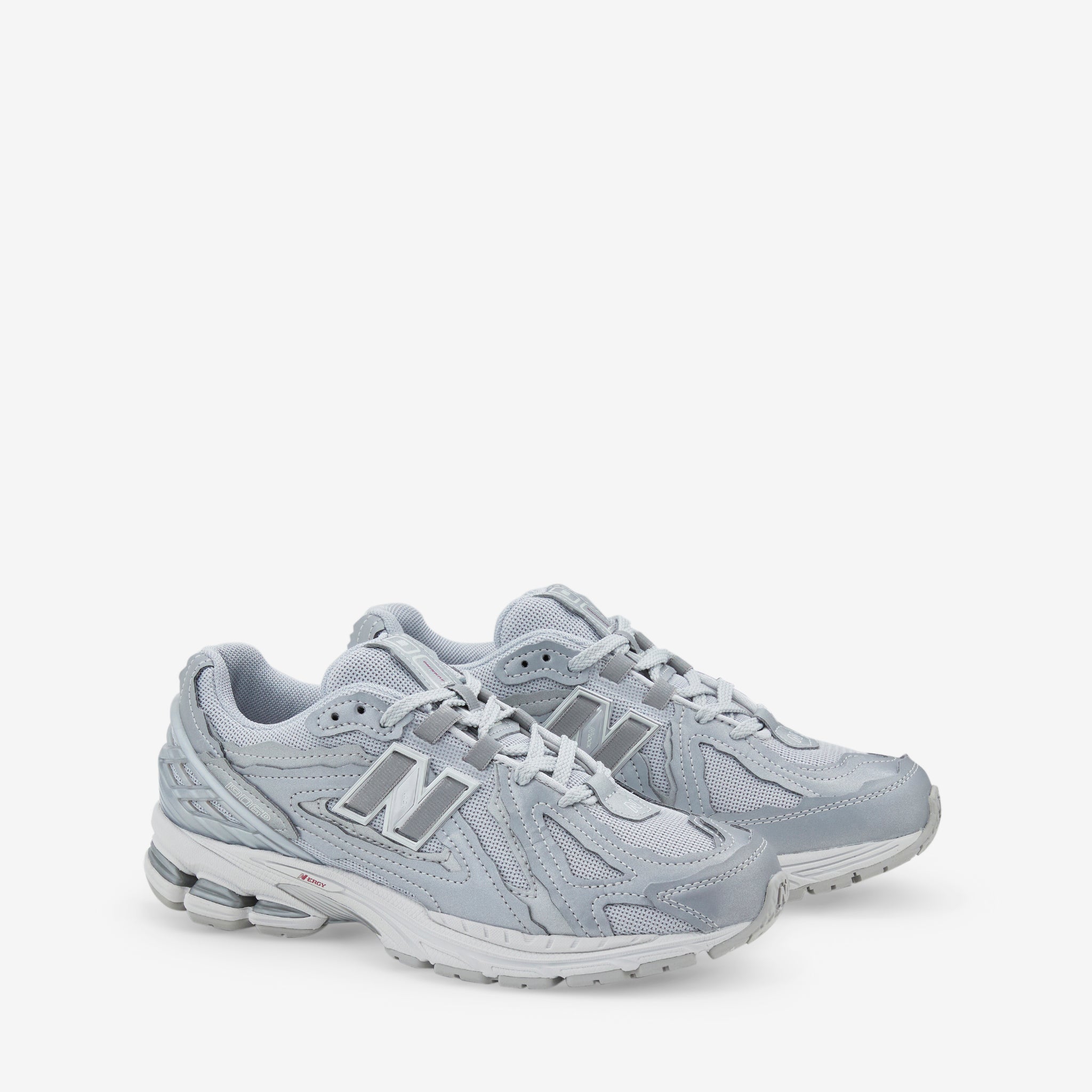 1906D Silver Metallic Running Shoes | White & Crimson Athletic Sneakers for Men & Women | Perfect for Jogging, Gym Workouts and Casual Wear