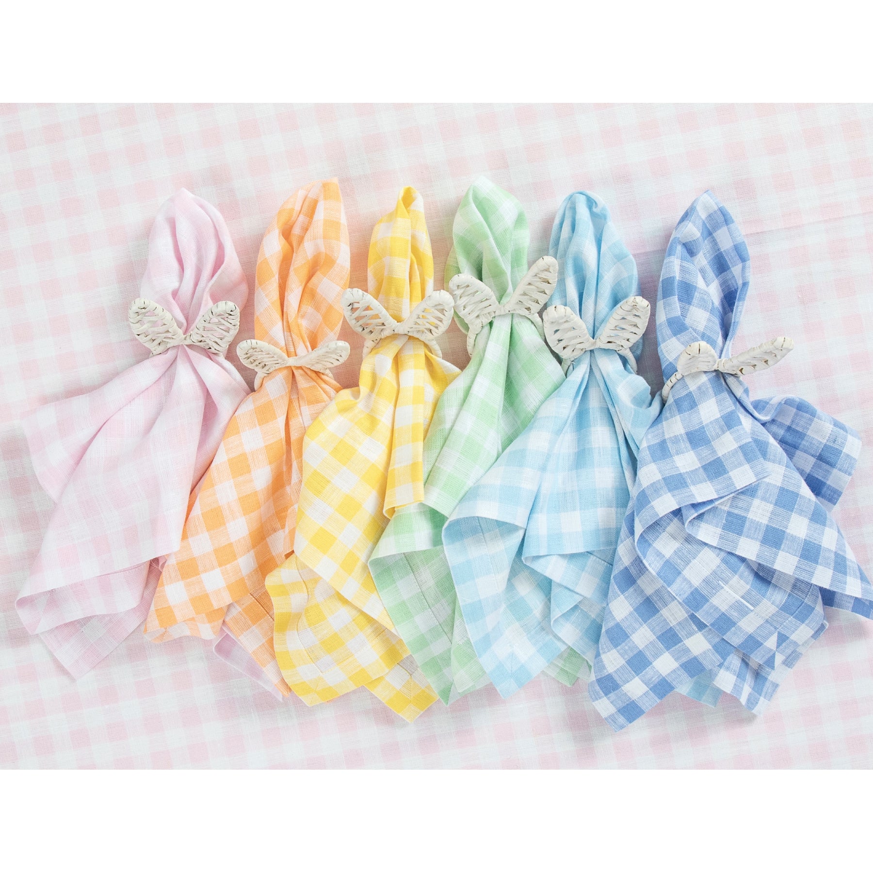 Premium Gingham Checkered Napkins Set of 4 - 100% Cotton Kitchen & Dining Cloth for Parties, Picnics, and Everyday Use