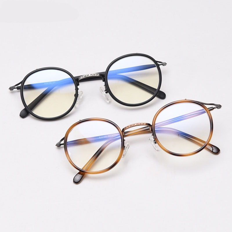 TR90 Punk Retro Round Glasses Frame - Lightweight & Durable Eyewear for Men & Women - Perfect for Costume Parties, Vintage Looks, and Everyday Fashion