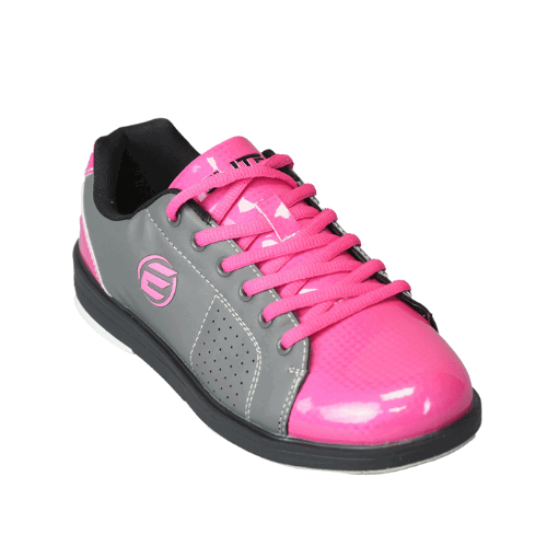 ELITE Women's Classic Grey & Pink Bowling Shoes - Lightweight & Comfortable for League Play & Casual Bowling