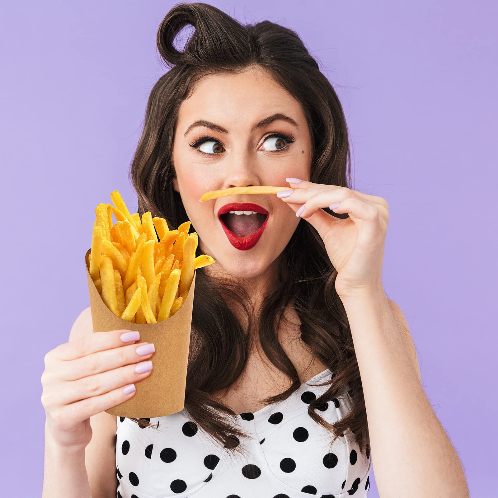 400 Pcs 14 oz Disposable Kraft Paper French Fry Holders - Eco-Friendly Takeout Containers for Parties, Weddings, Birthdays | Perfect for Popcorn, Ice Cream, Charcuterie & Sandwich Serving (Brown)