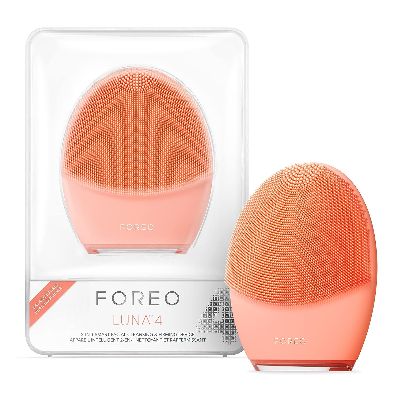 FOREO LUNA 4 - 2-in-1 Smart Facial Cleansing & Firming Device for Acne & Anti-Aging | Deep Pore Cleanser & Skin Tightening Massager | Perfect for Travel & Daily Skincare Routine