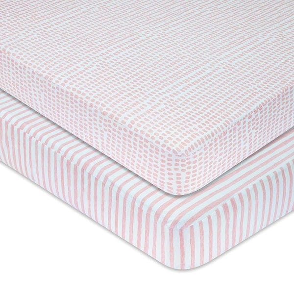 Elys & Co 2 Pack Waterproof Crib Sheets & Toddler Bed Sheets - Soft, Breathable & Machine Washable for Baby Nursery & Daycare Use